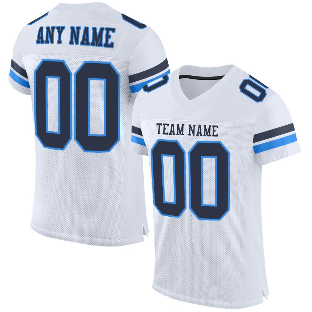 Maßgeschneidertes authentisches Mesh-Fußballtrikot im klassischen Marine-Pulverblau-Stil