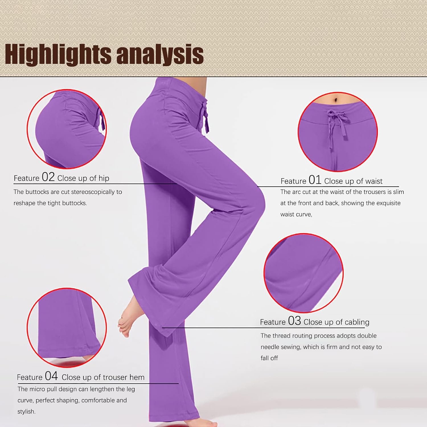 Womens Wide Leg Yoga Pants Drawstring Lounge Flare Workout Sweatpants Straight-Leg Loose Bell Bottom Dress