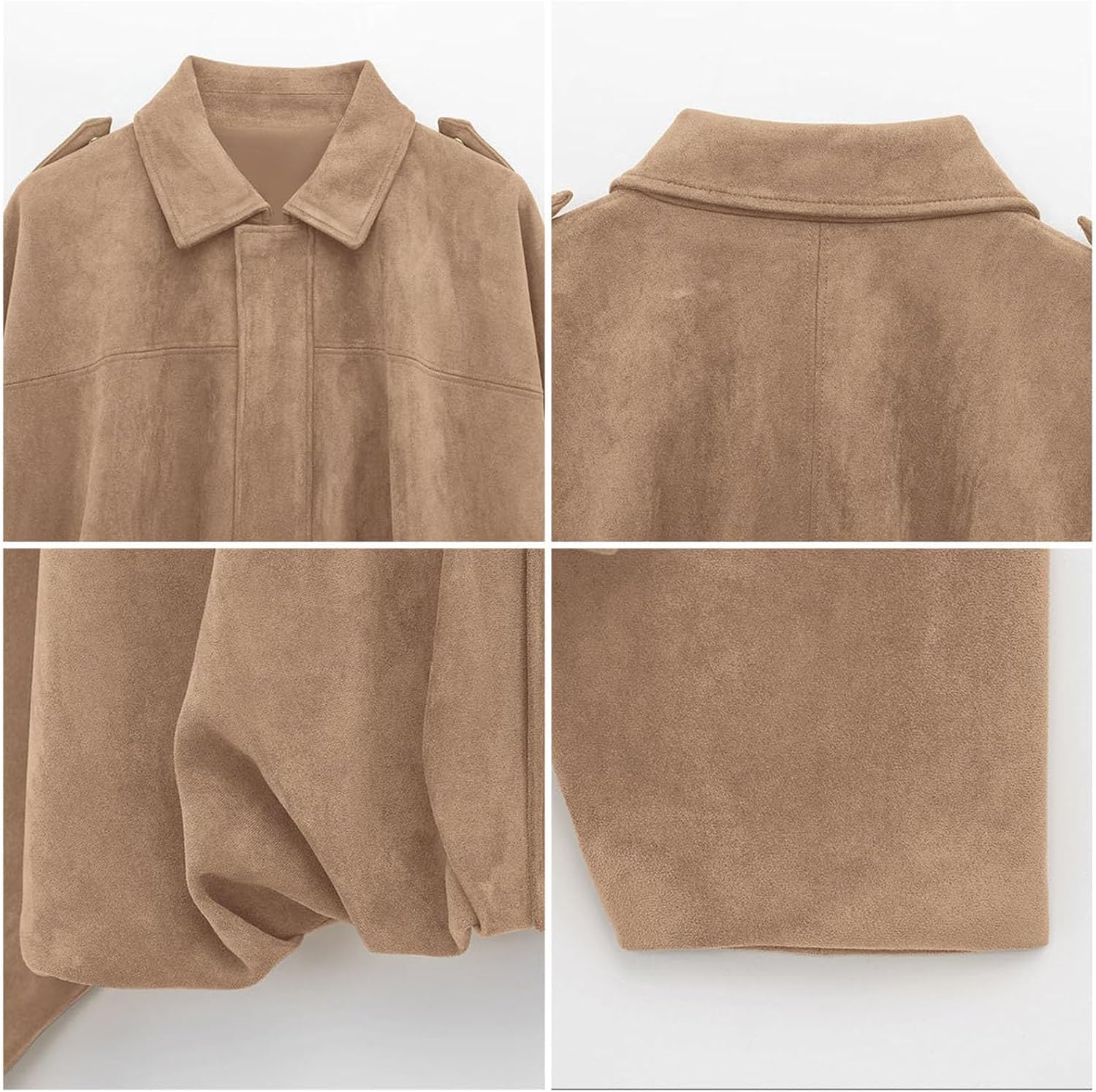 Womens Faux Suede Bomber Jacket Casual Lapel Pilot Cropped Coat Oversized Motorcycle Jackets Streetwear Outerwear Womens Faux Suede Bomber Jacket Casual Lapel Pilot Cropped Coat Oversized Motorcycle Jackets Streetwear Outerwear