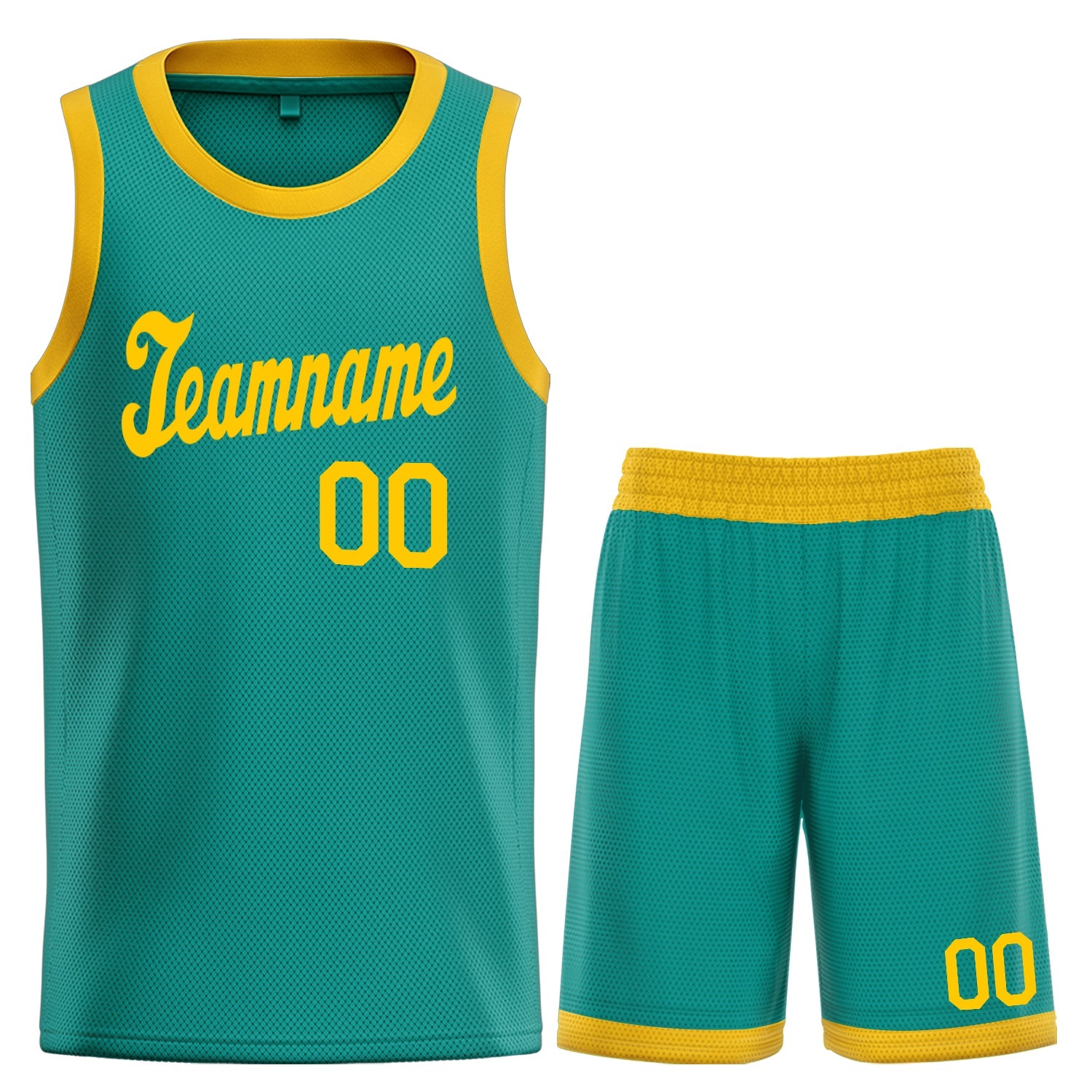 Maßgeschneiderte hellgrün-gelbe Classic-Sets-Basketballtrikots