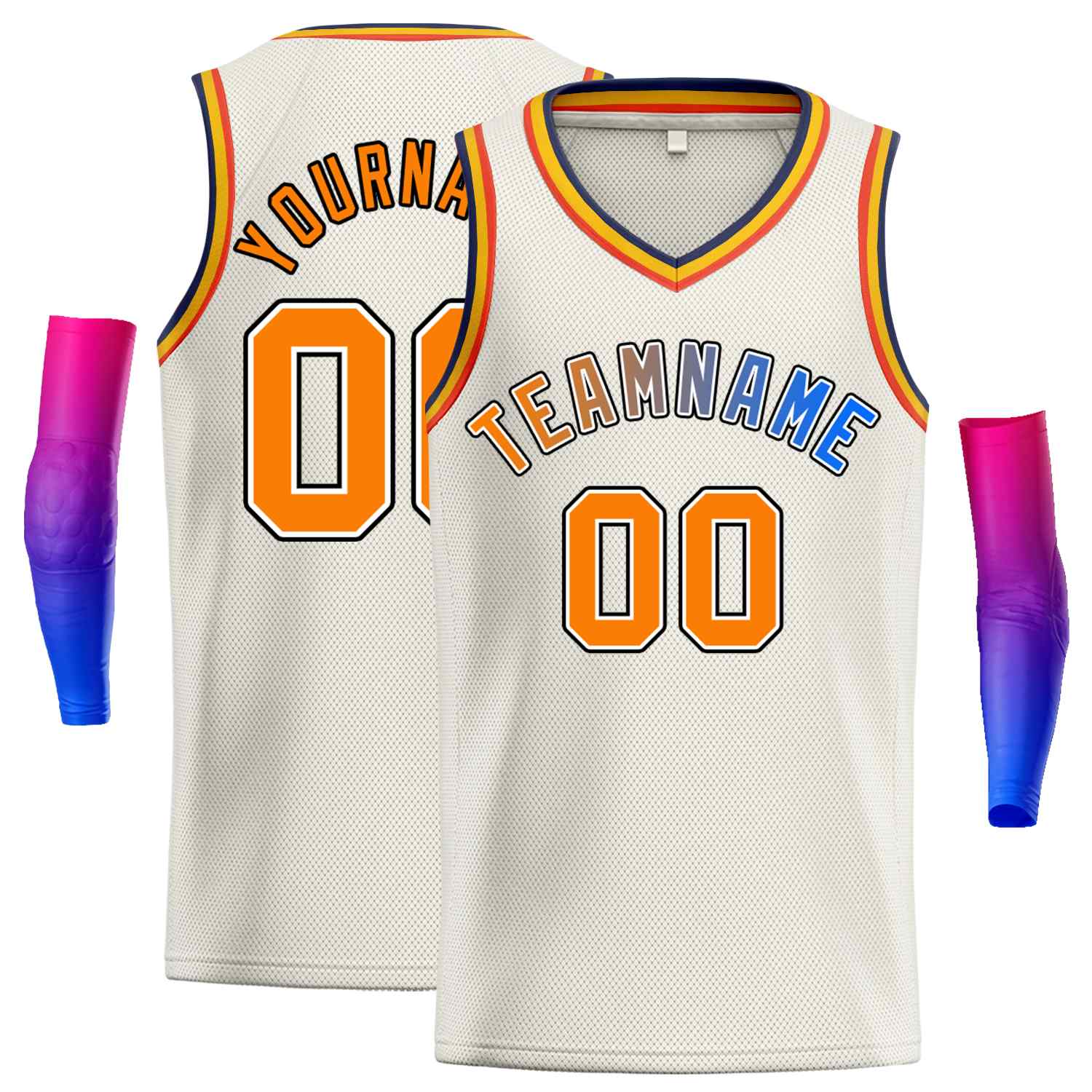 Benutzerdefiniertes Orange-Classic Tops Herren-Freizeit-Basketballtrikot