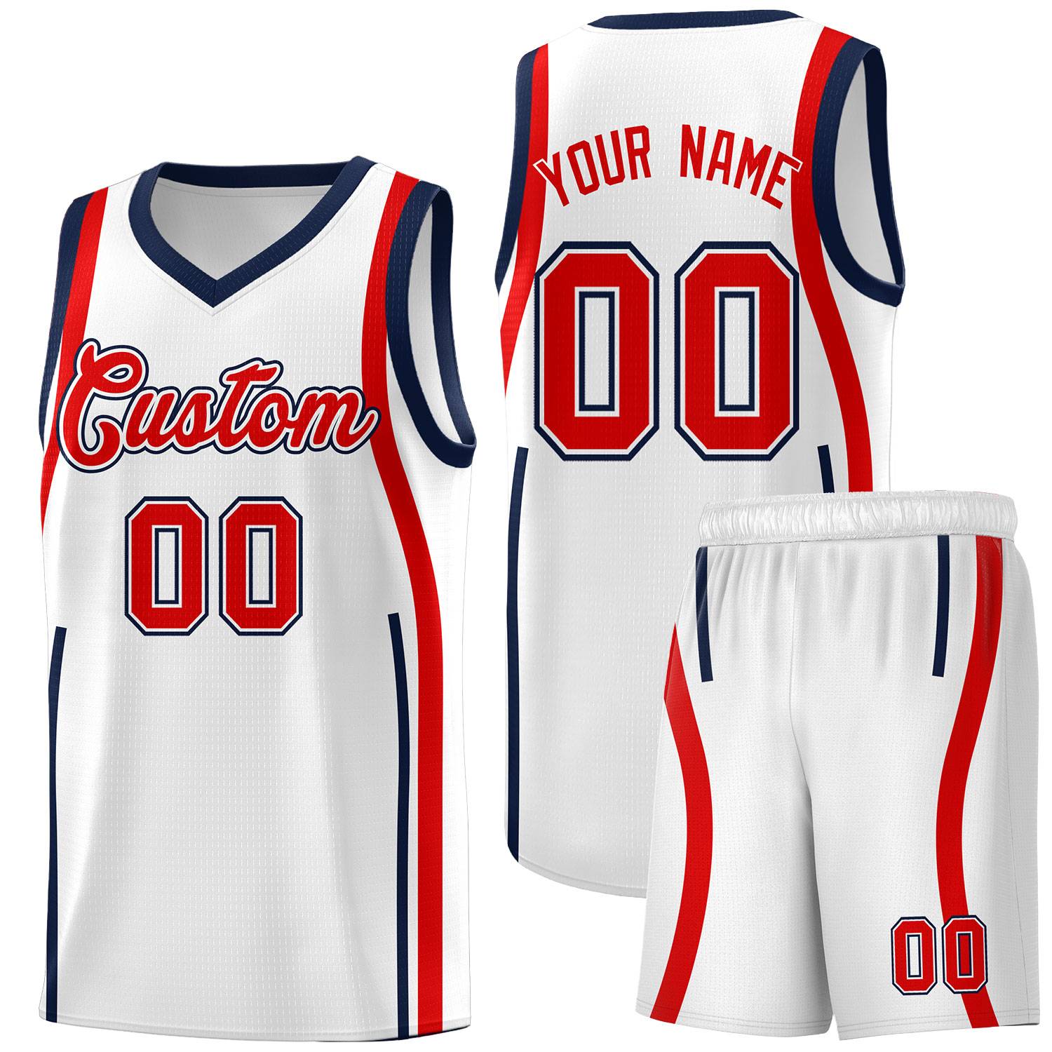 Benutzerdefinierte Basketball-Kits mit Bandmuster