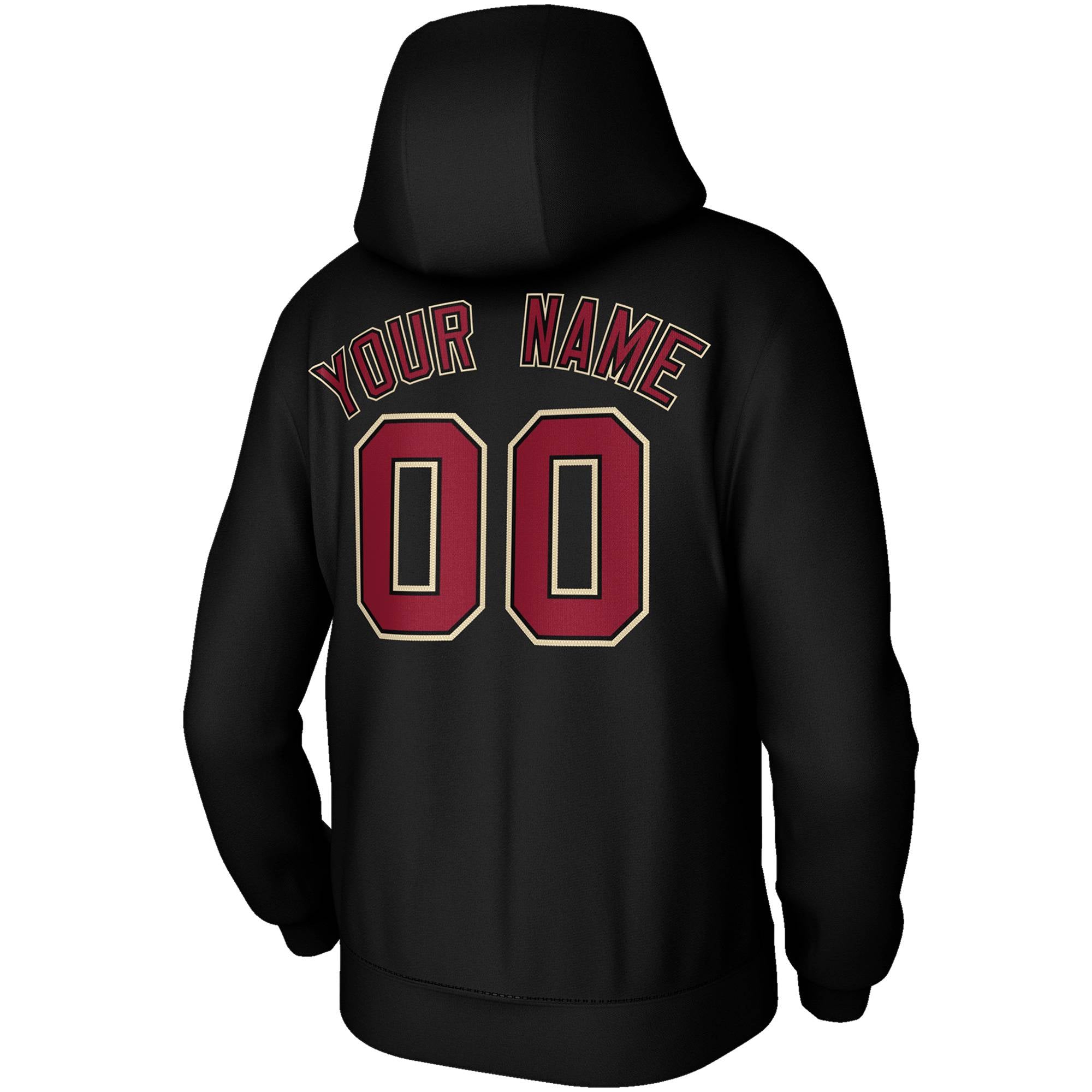 Individuell genähte, schwarze Cardinal-Old Gold-Hoodie-Trainingsuniform im klassischen Stil