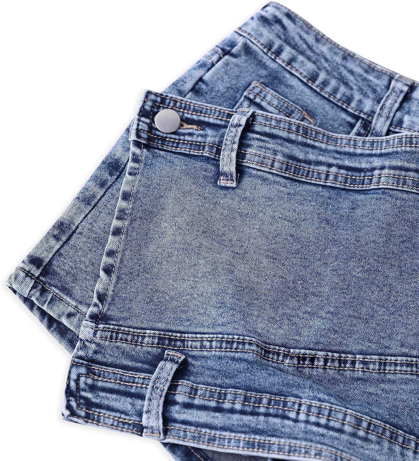 Women's Asymmetrical Wrap Denim Skort Mini Jean Shorts Women's Asymmetrical Wrap Denim Skort Mini Jean Shorts