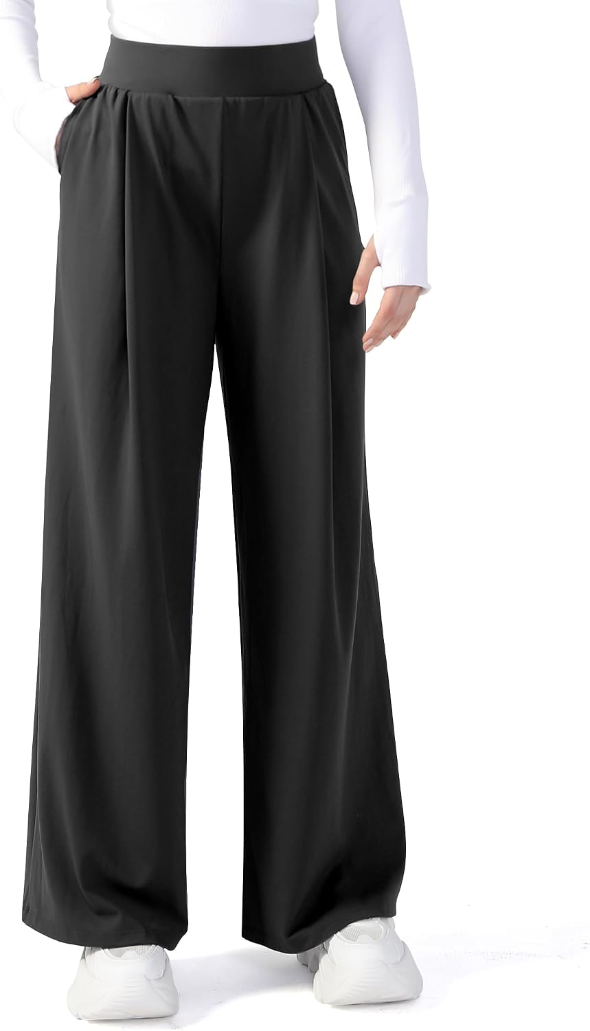 Women's Wide Leg Dress Pants High Waist Pull On
