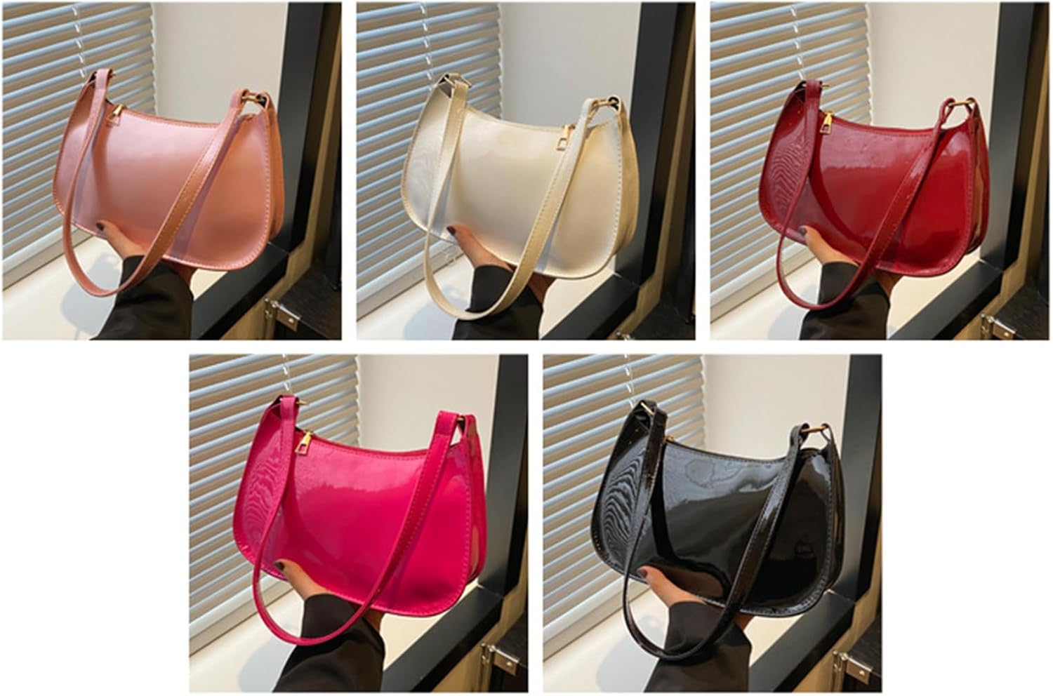 Retro PU Leather Shoulder Bag for Women Elegant Underarm Satchel Purse Fashionable Evening Handbag Armpit Women & 39 s Night Out