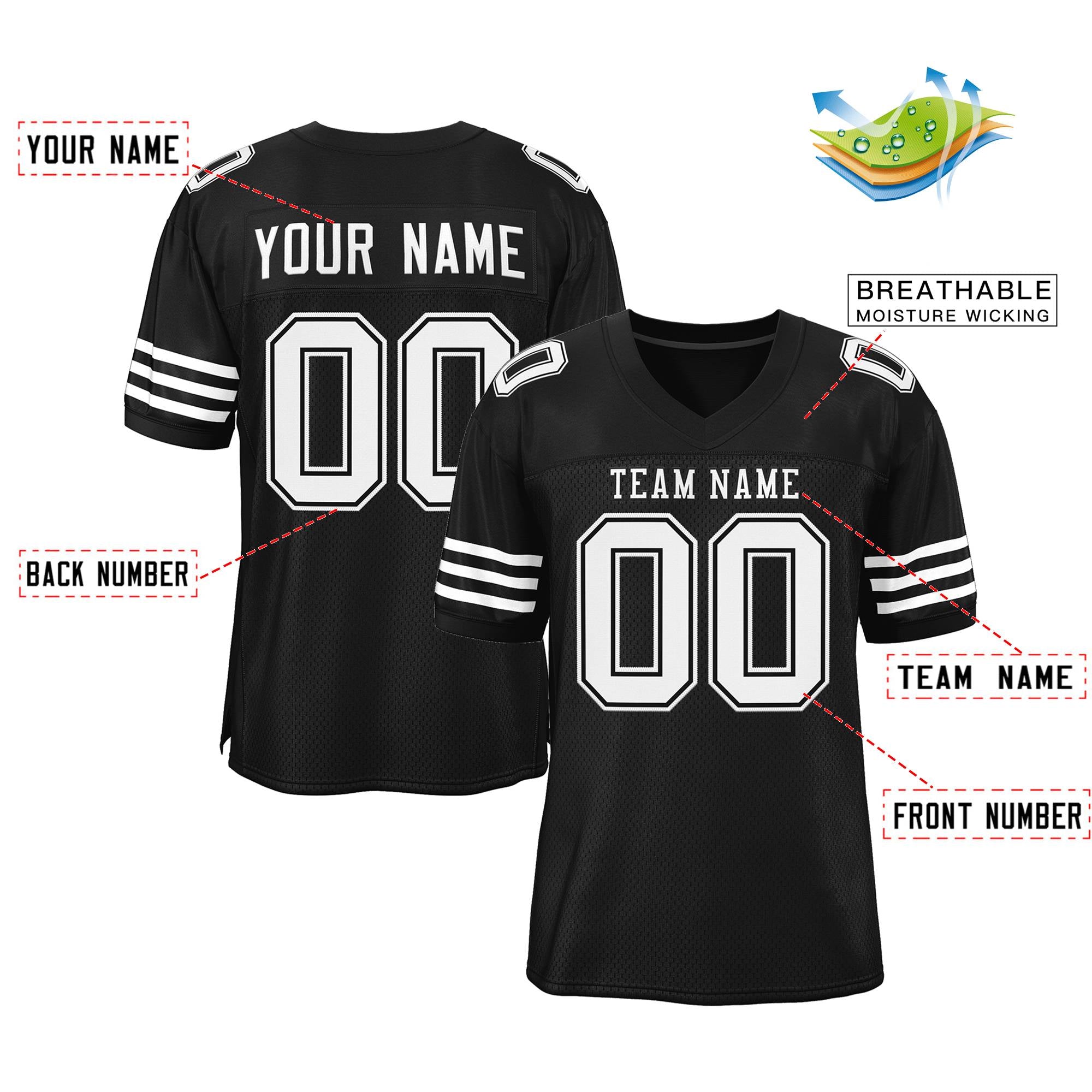Maßgeschneidertes authentisches Mesh-Fußballtrikot im klassischen Stil