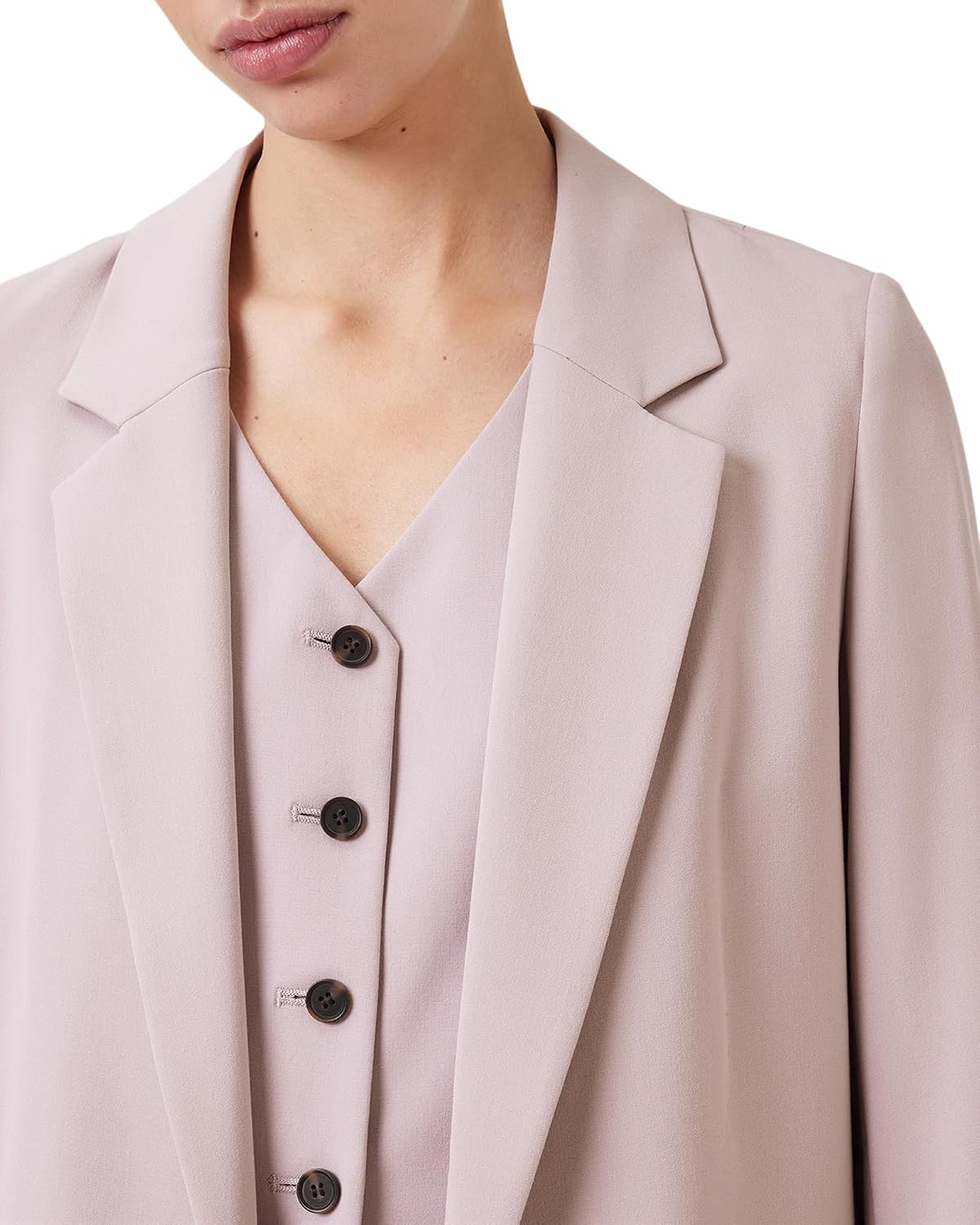 Women's Longline Open Front Blazer Blush Pink