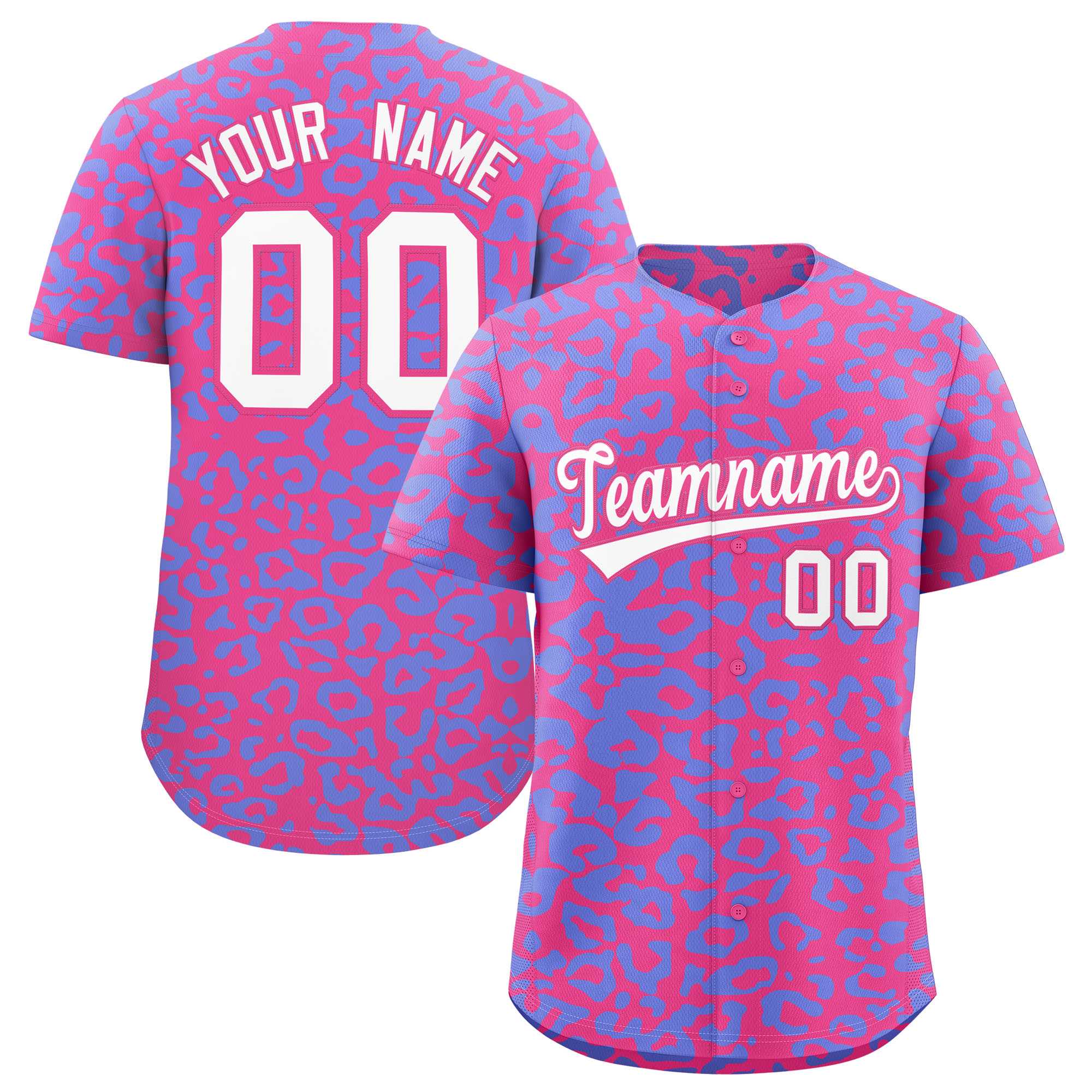 Authentisches Baseball-Trikot mit individuell gestaltetem Leopardenmuster