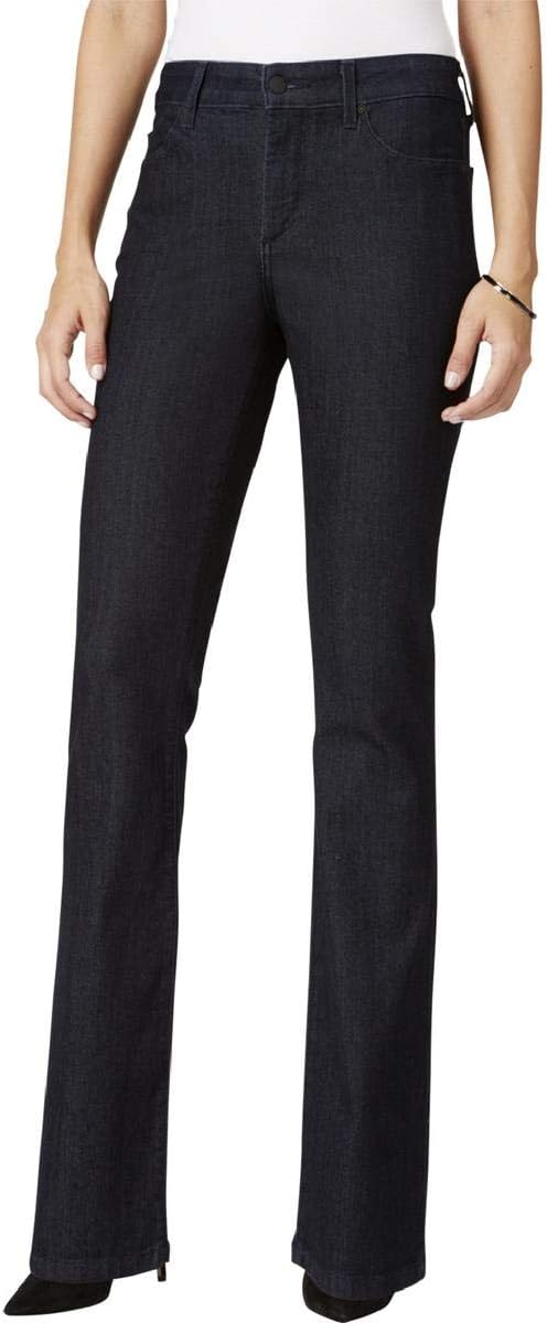 Women's Mid Rise Bootcut Jeans Dark Wash Slimming
