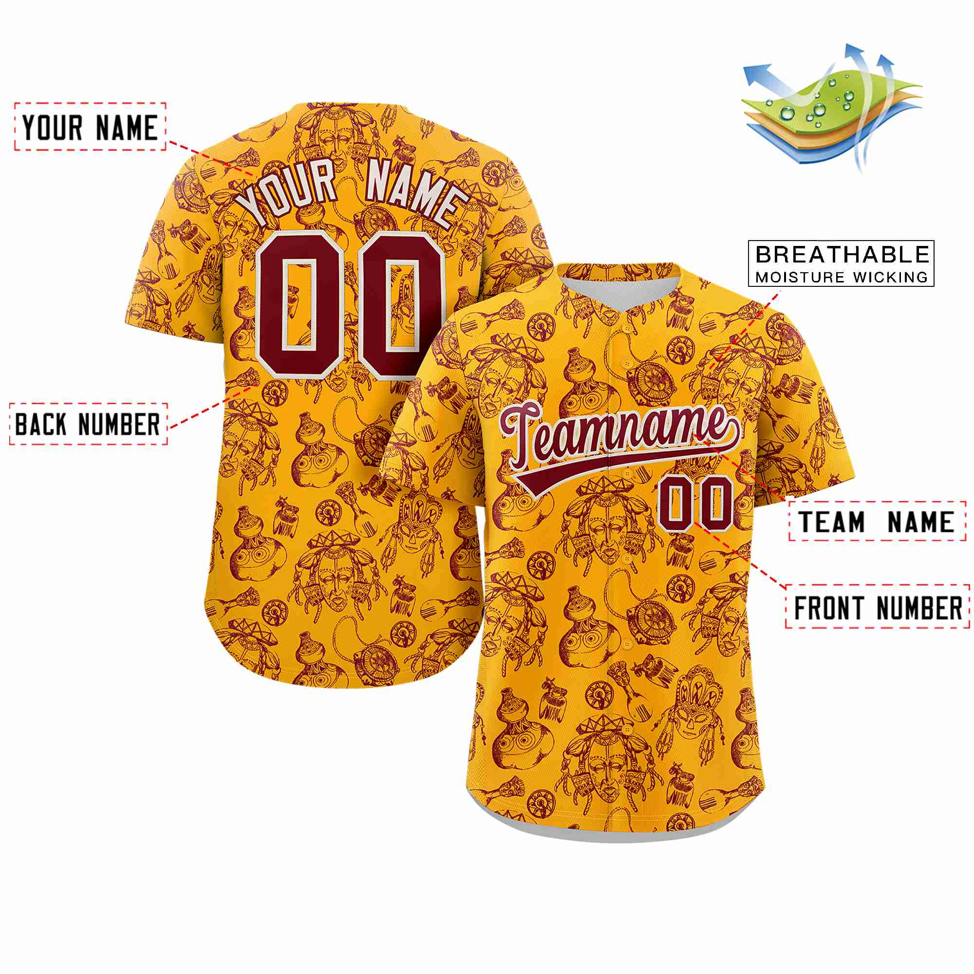 Benutzerdefiniertes 3D-Graffiti-Muster, personalisiertes Design, authentisches Baseball-Trikot