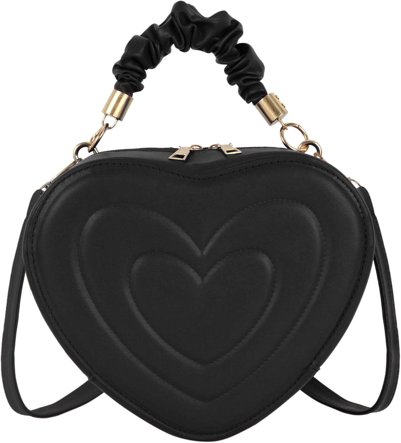 Women Heart Shape Purse Novelty Leather Shoulder Handbag Cute Tote Crossbody Bag Fashion Evening Clutch