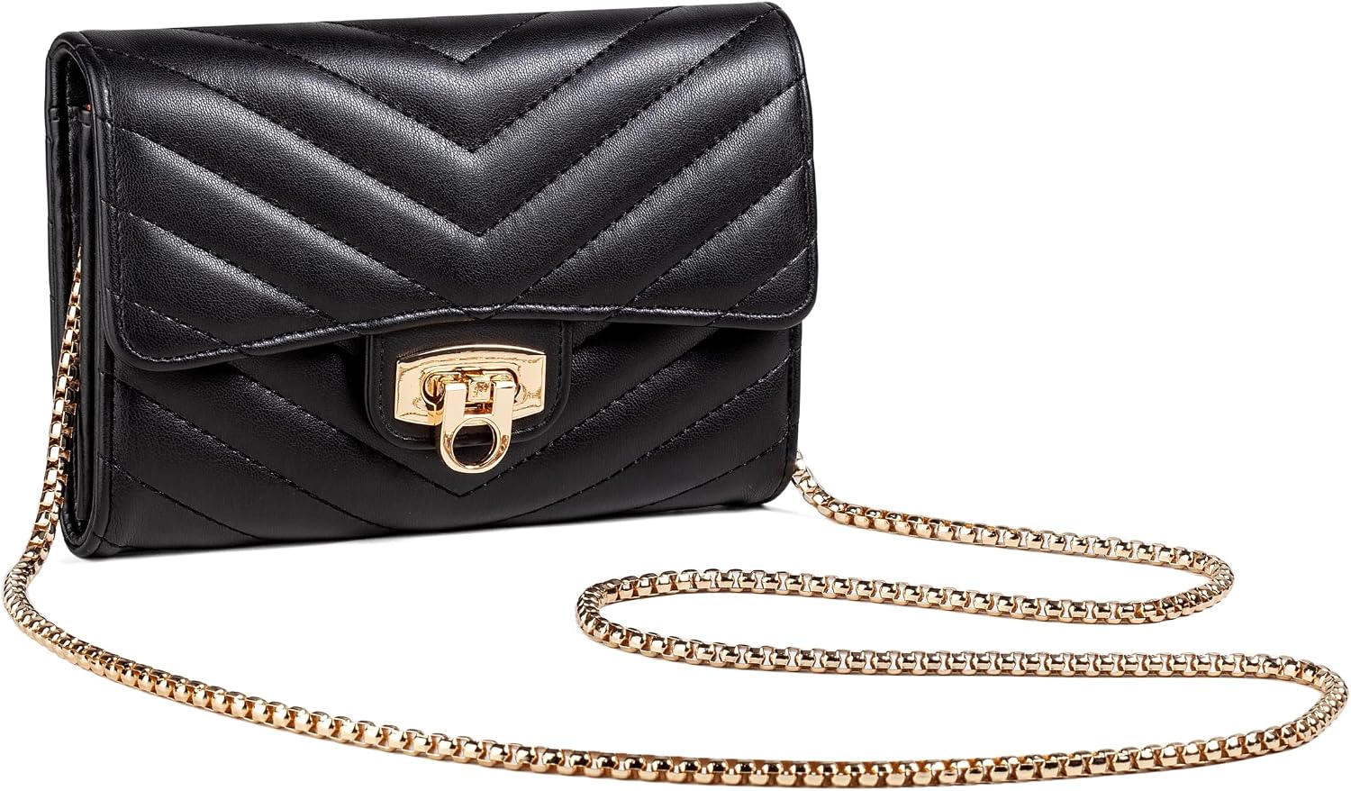 Women's Quilted PU Leather Mini Chain Crossbody Bag Women's Quilted PU Leather Mini Chain Crossbody Bag