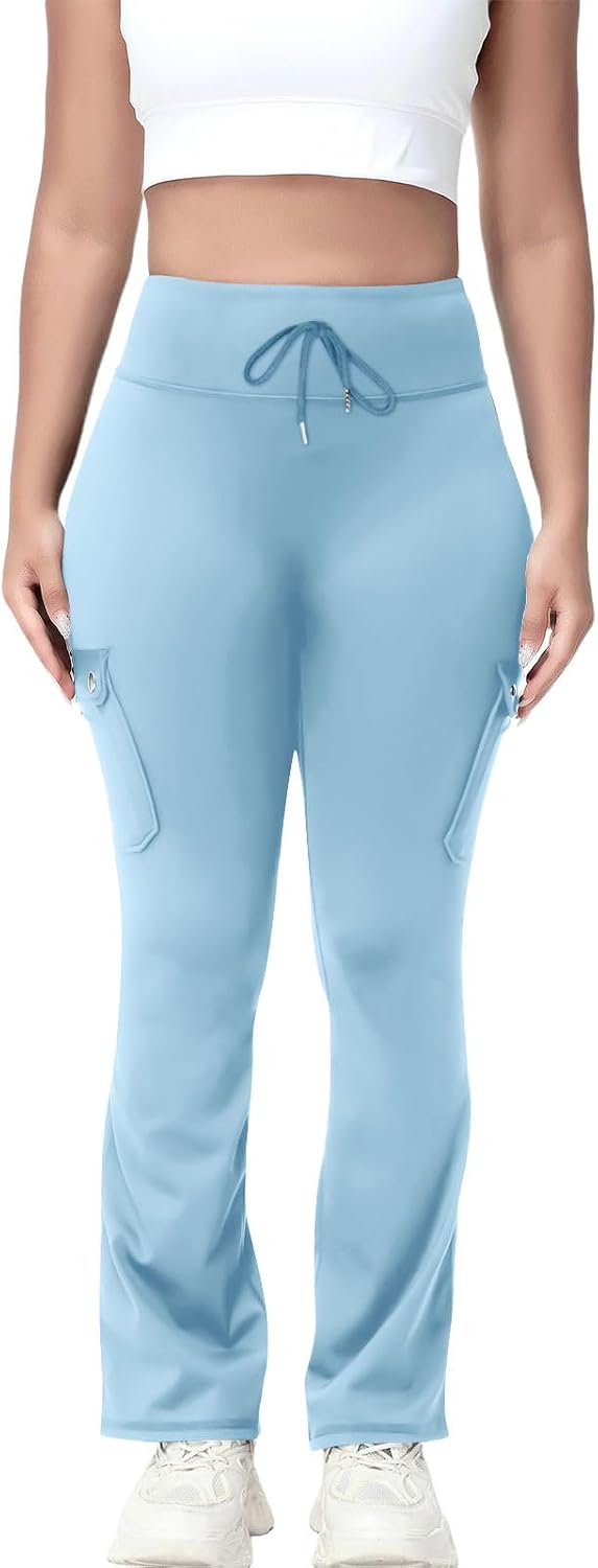 Cargo Leggings with Pockets for Women Scrunch Butt Lifting Workout High Waisted Gym Yoga Pants