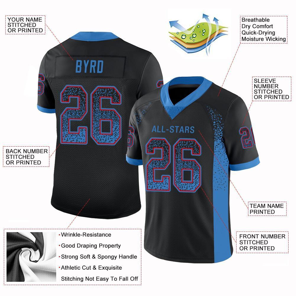 Custom Powder Blue-Red Drift Fashion Mesh Authentic Football Jersey Custom Powder Blue-Red Drift Fashion Mesh Authentic Football Jersey