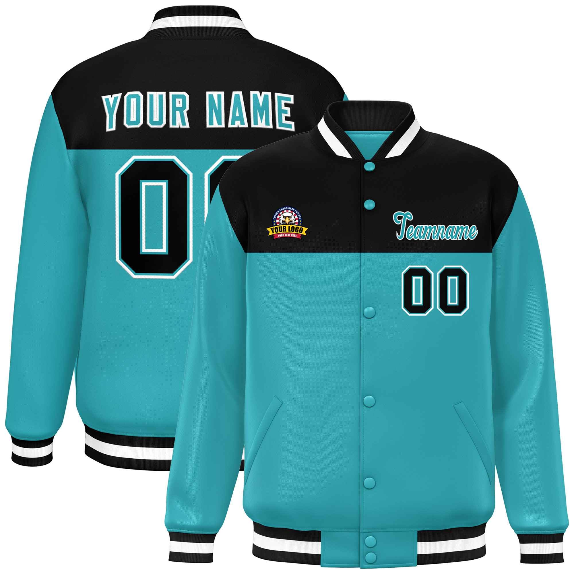 Custom Varsity Full-Snap Color Block Lettermen Baseball Jacket