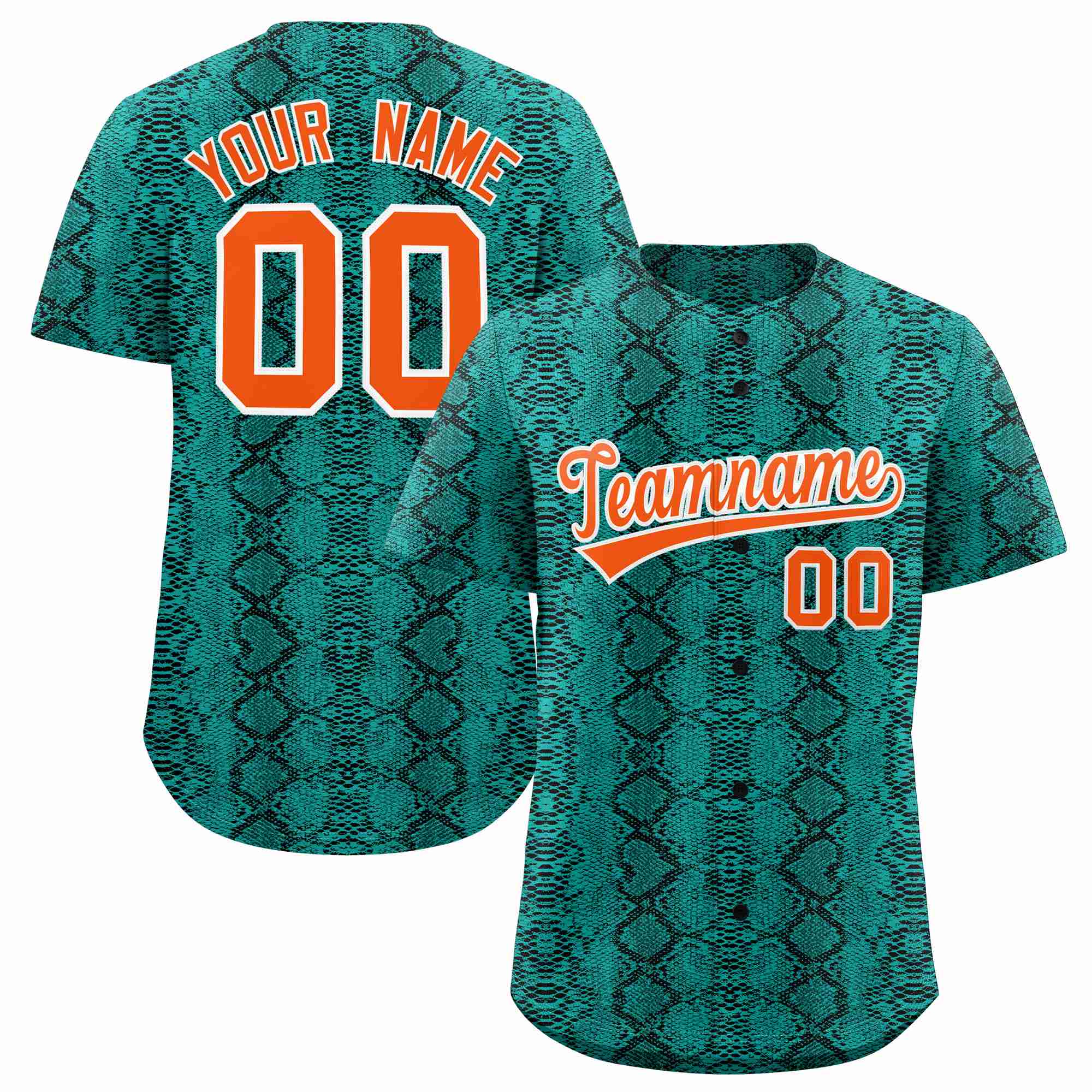 Benutzerdefiniertes authentisches Baseball-Trikot mit mehrfarbigem Schlangenledermuster