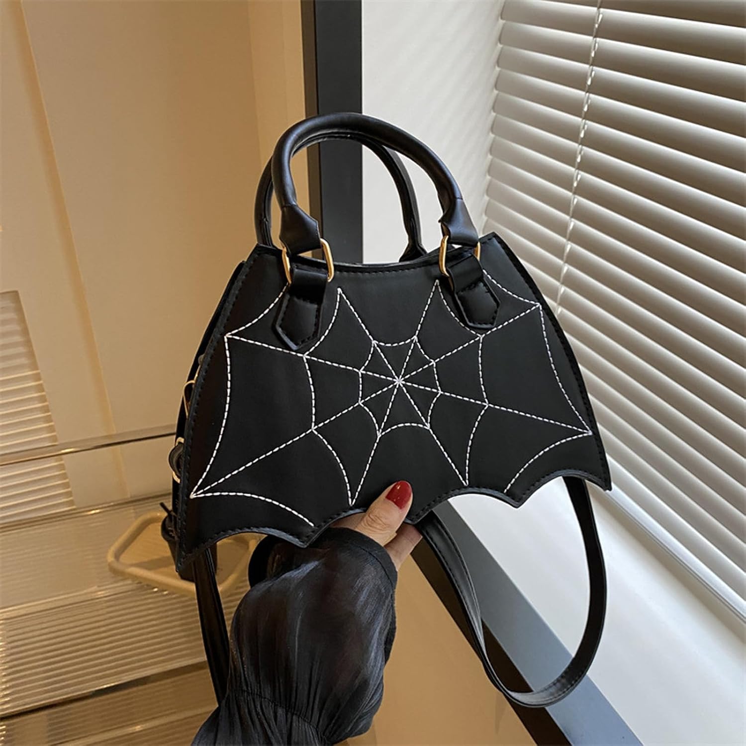 Halloween Crossbody Bag for Women Girls Novelty Gothic Purse with Spider Web Cute Spooky Season Shoulder Tote Bag Halloween Crossbody Bag for Women Girls Novelty Gothic Purse with Spider Web Cute Spooky Season Shoulder Tote Bag