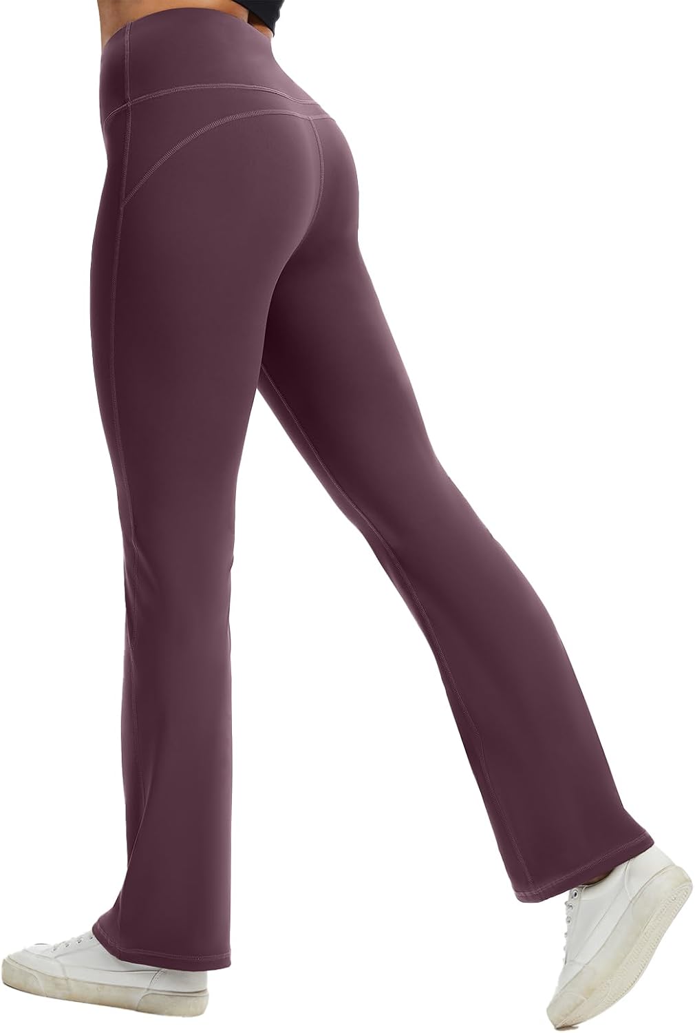 Women's High Waisted Bootcut Yoga Pants Flare Mauve