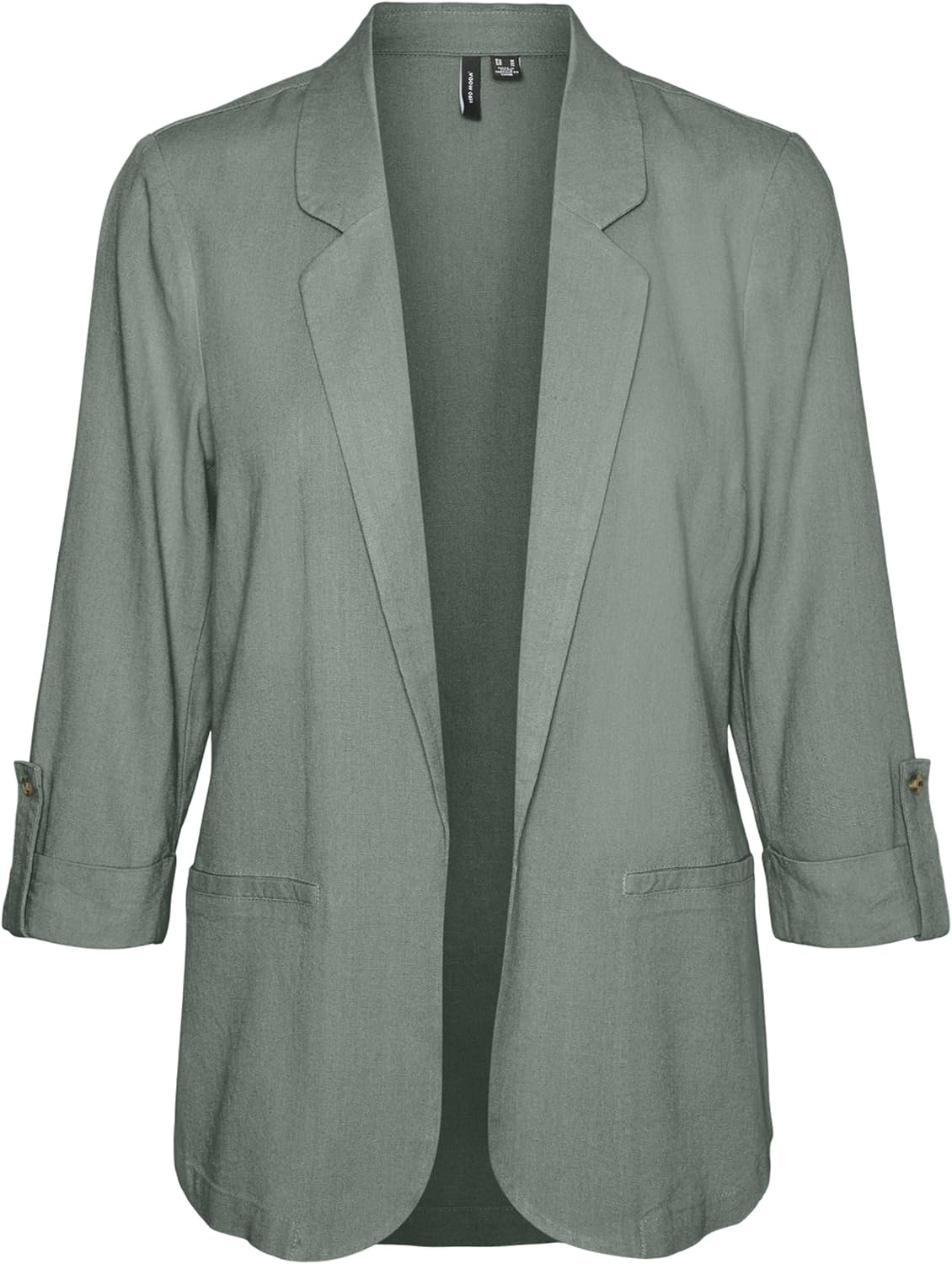 Women's Linen Blend Open Front Blazer Sage Green