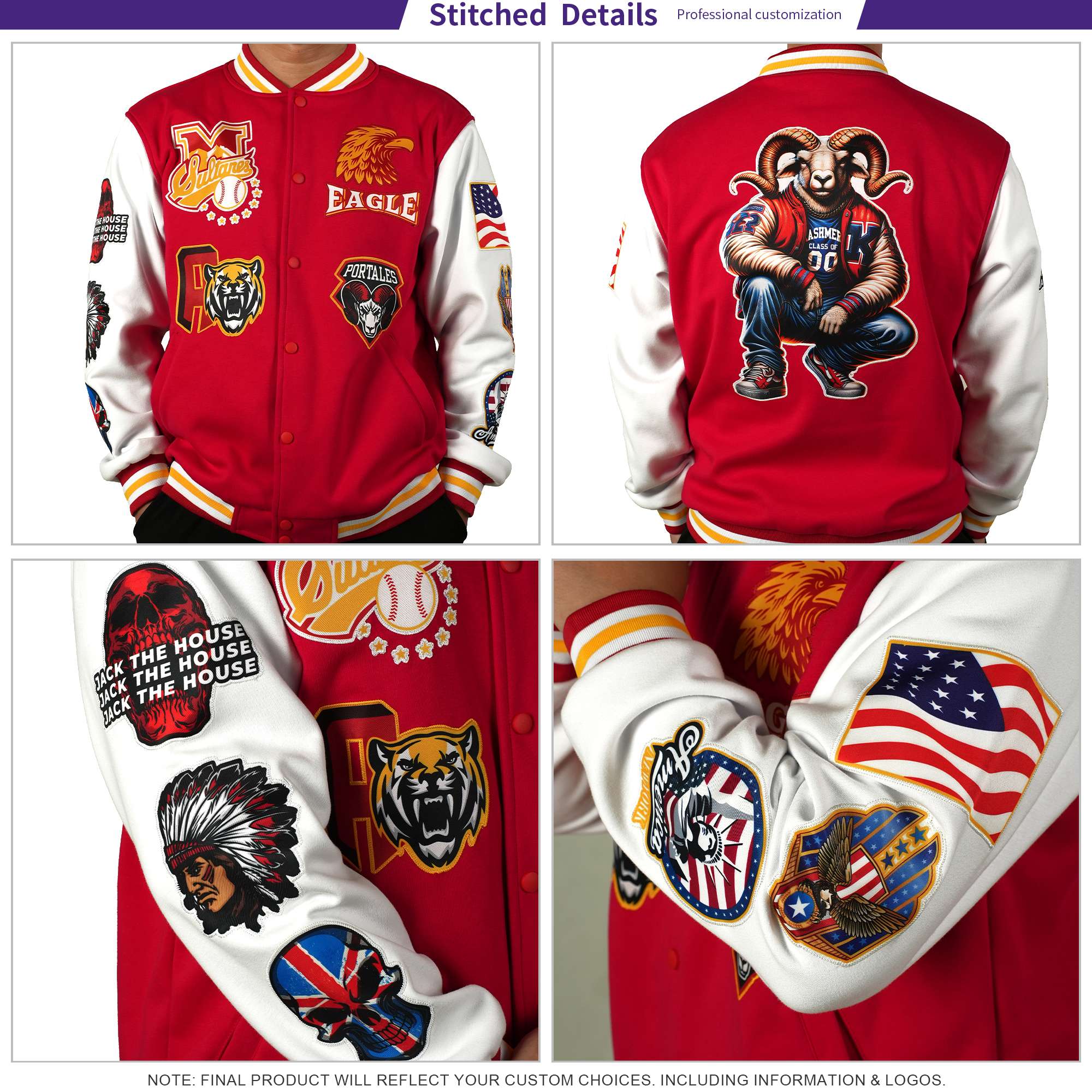 Custom Gold Red-Kelly Green Full-Snap Varsity Raglan Sleeves Letterman Baseball Jacket Custom Gold Red-Kelly Green Full-Snap Varsity Raglan Sleeves Letterman Baseball Jacket