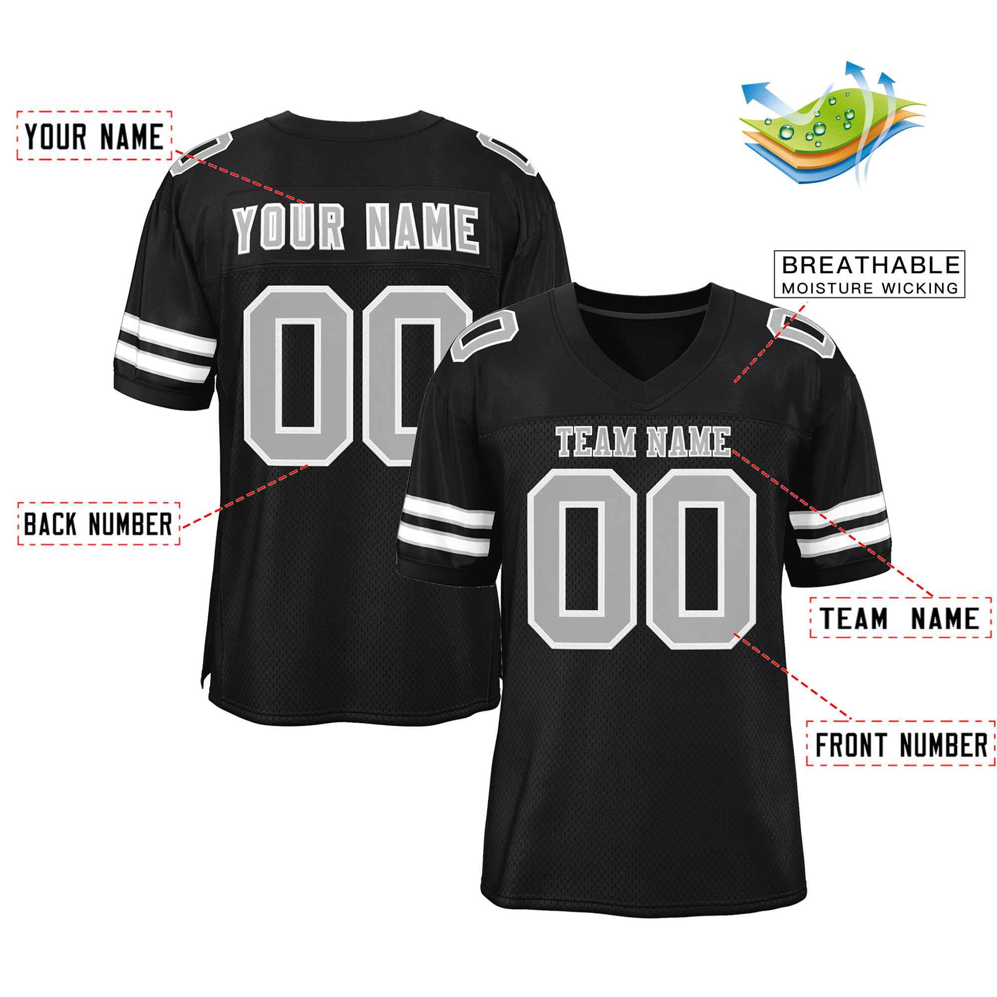 Maßgeschneidertes authentisches Fußballtrikot im klassischen Stil