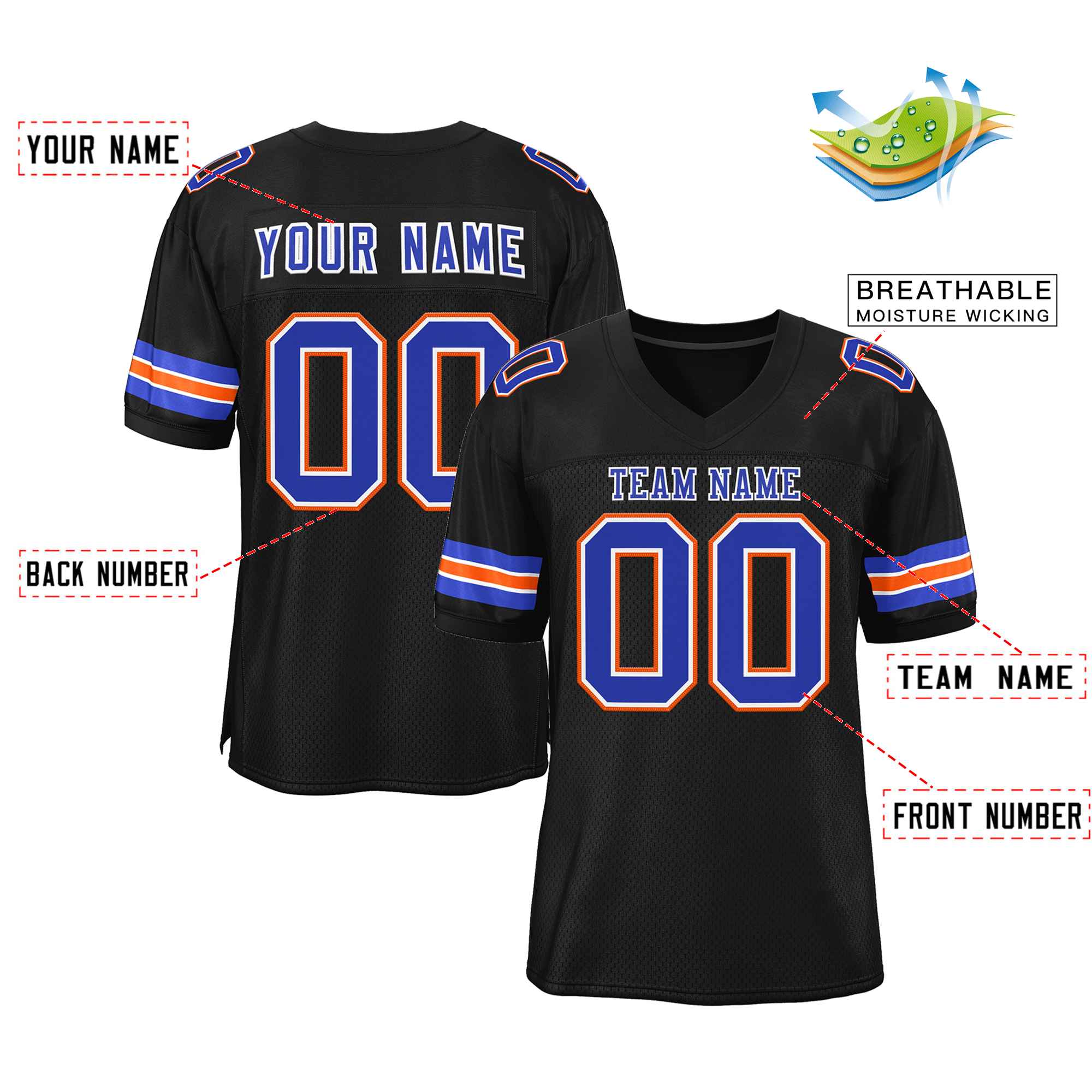 Maßgeschneidertes authentisches Fußballtrikot im klassischen Stil