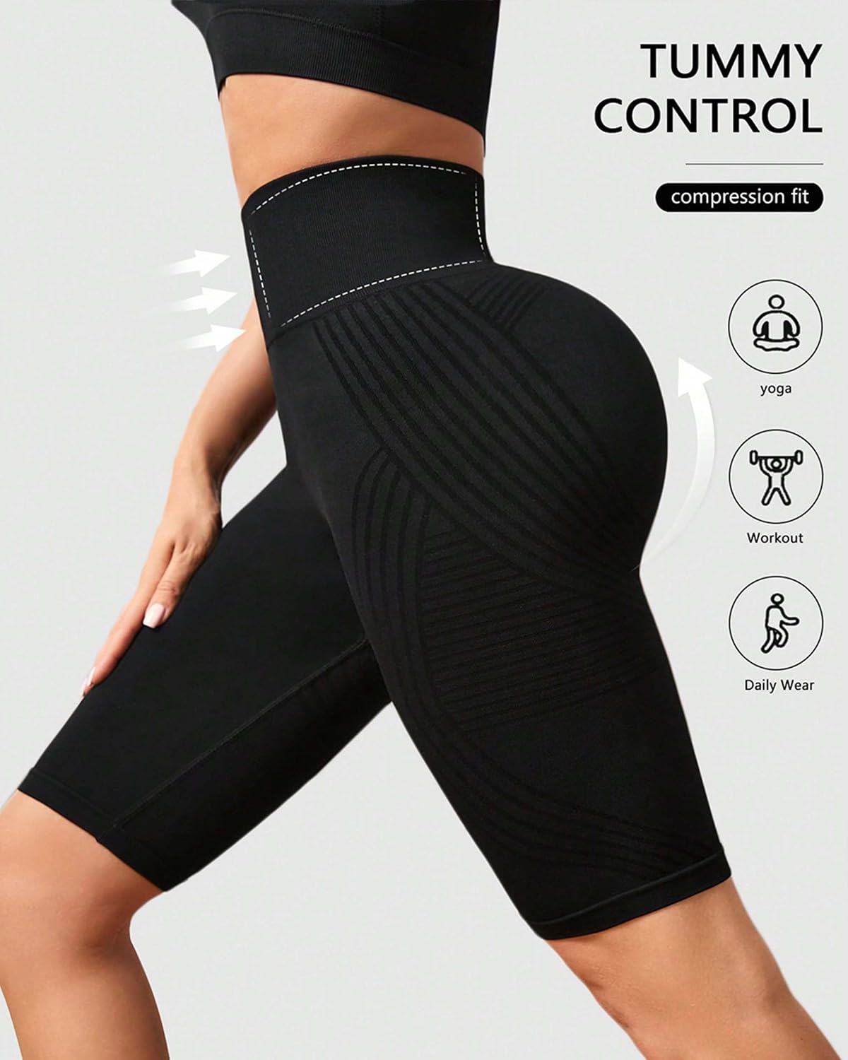 Women's High Waist Compression Biker Shorts Tummy Control