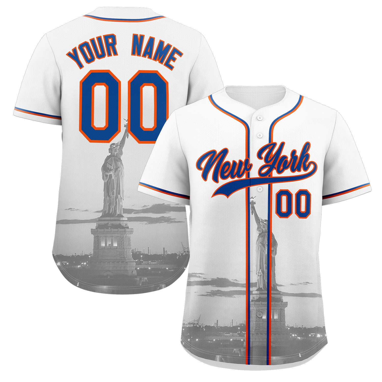 Benutzerdefiniertes New York City Skyline Baseball-Trikot