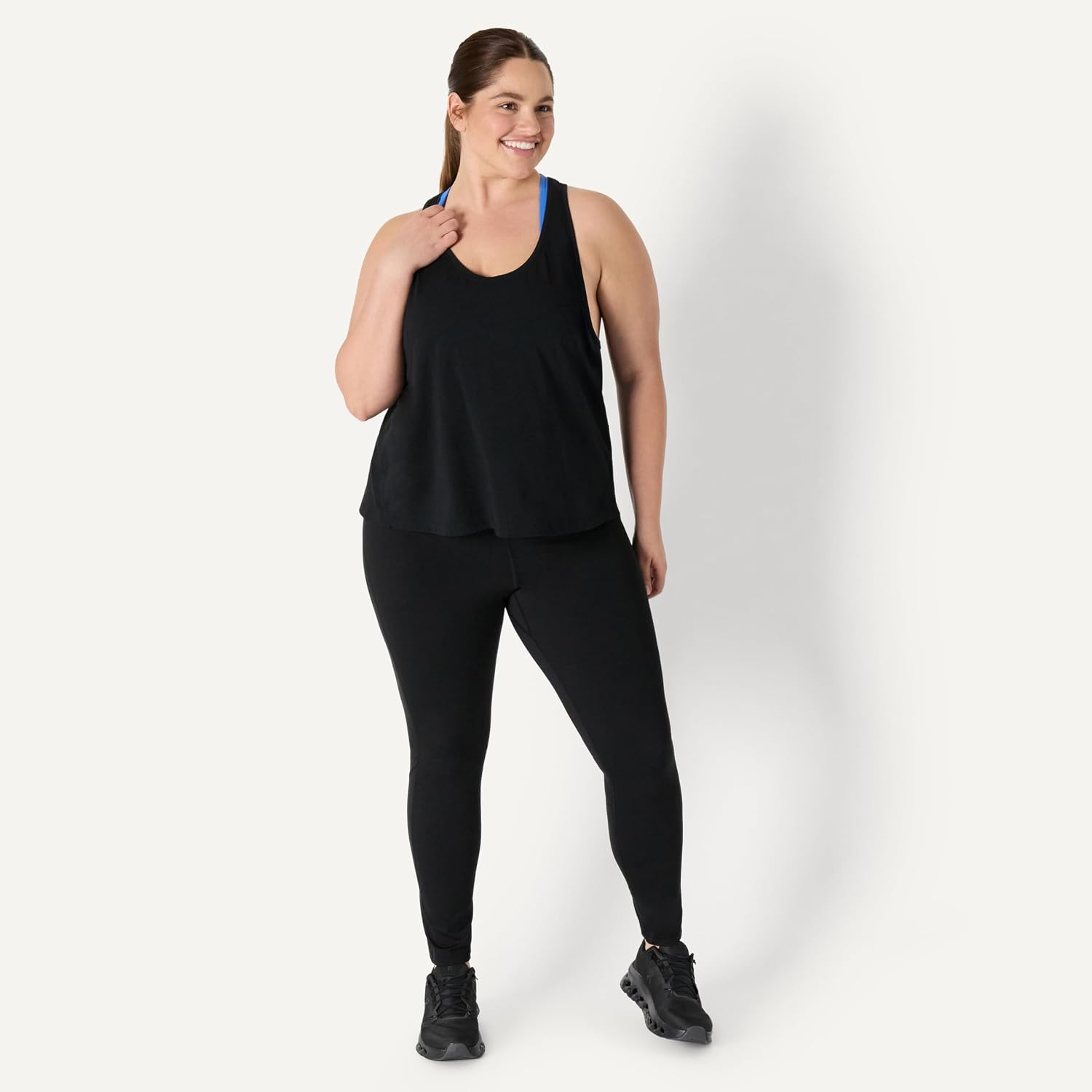 Women's Cotton Racerback Tank Relaxed Fit Drop Armhole
