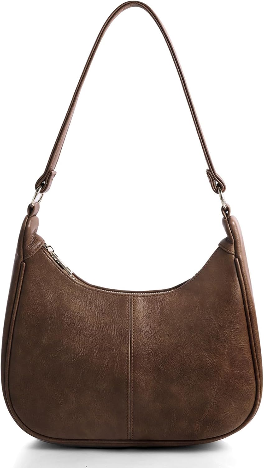 Women's Slouchy Vegan Leather Hobo Bag Crescent Purse