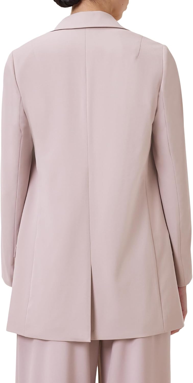 Women's Longline Open Front Blazer Blush Pink