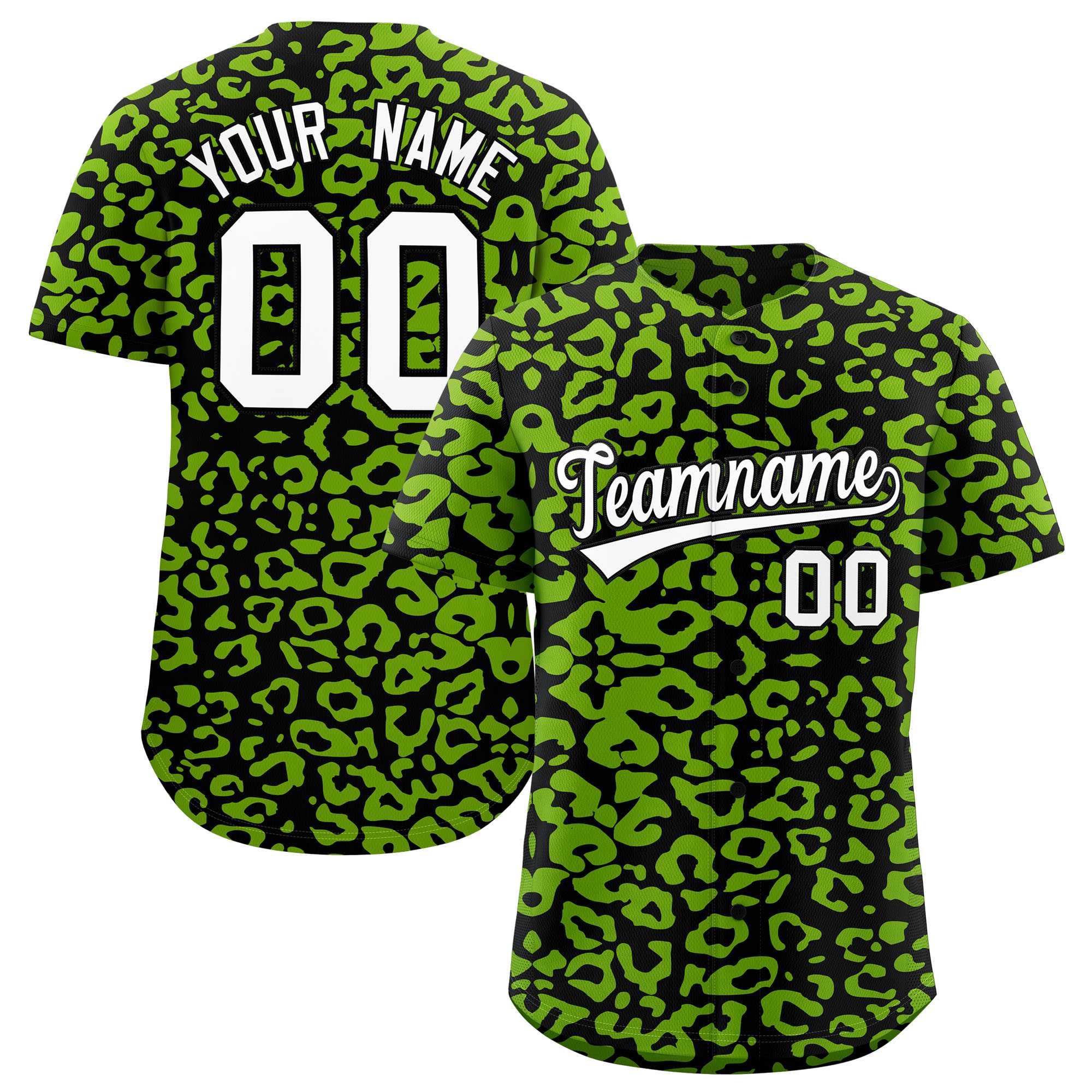Authentisches Baseball-Trikot mit individuell gestaltetem Leopardenmuster
