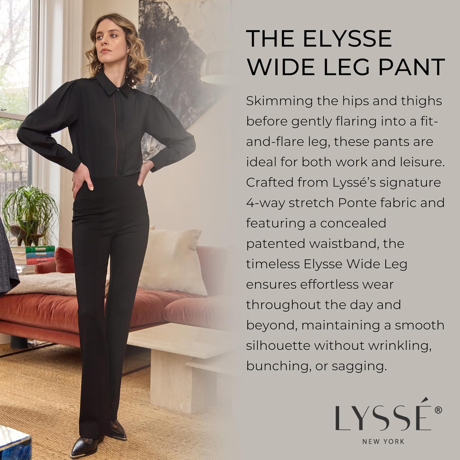 Women's High Waist Ponte Flare Pants (Grey) Women's High Waist Ponte Flare Pants (Grey)