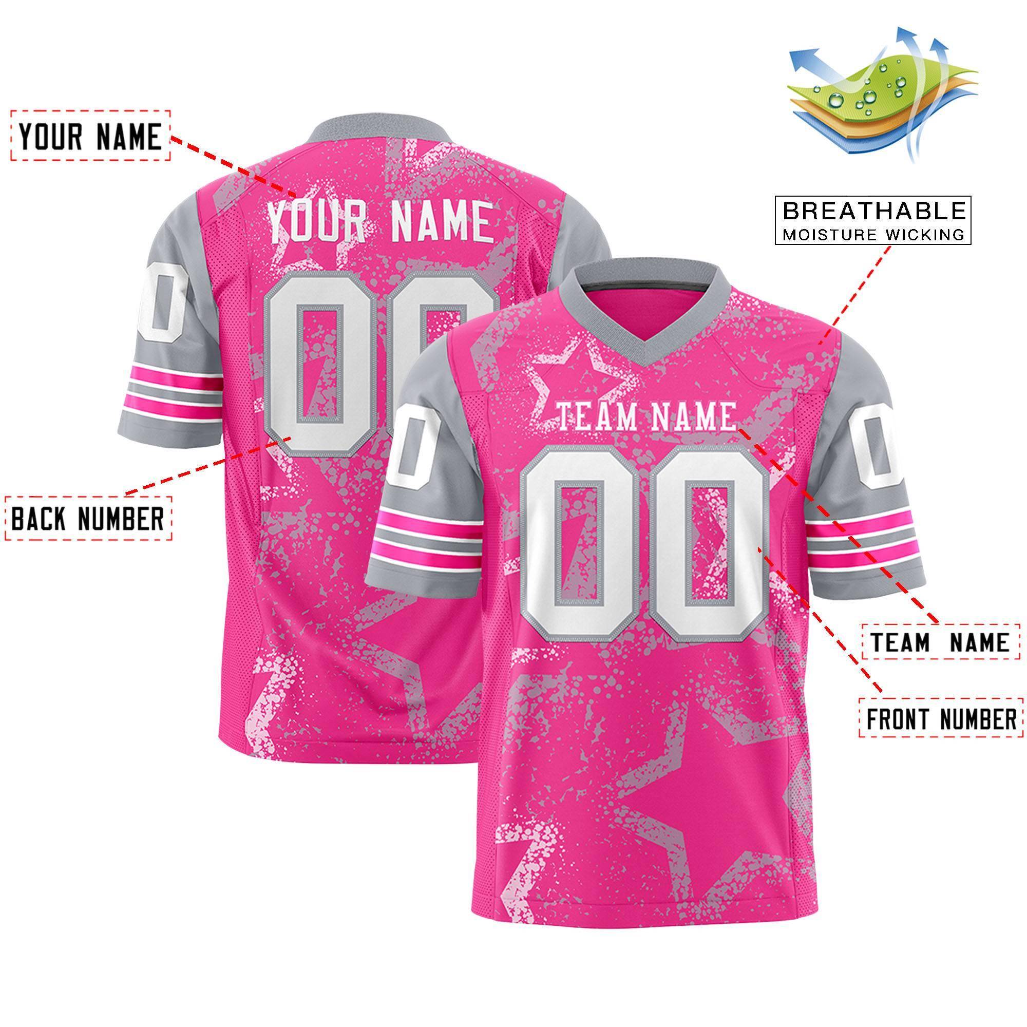 Benutzerdefiniertes puderblau-weißes personalisiertes Sternmuster-Design, authentisches Fußballtrikot