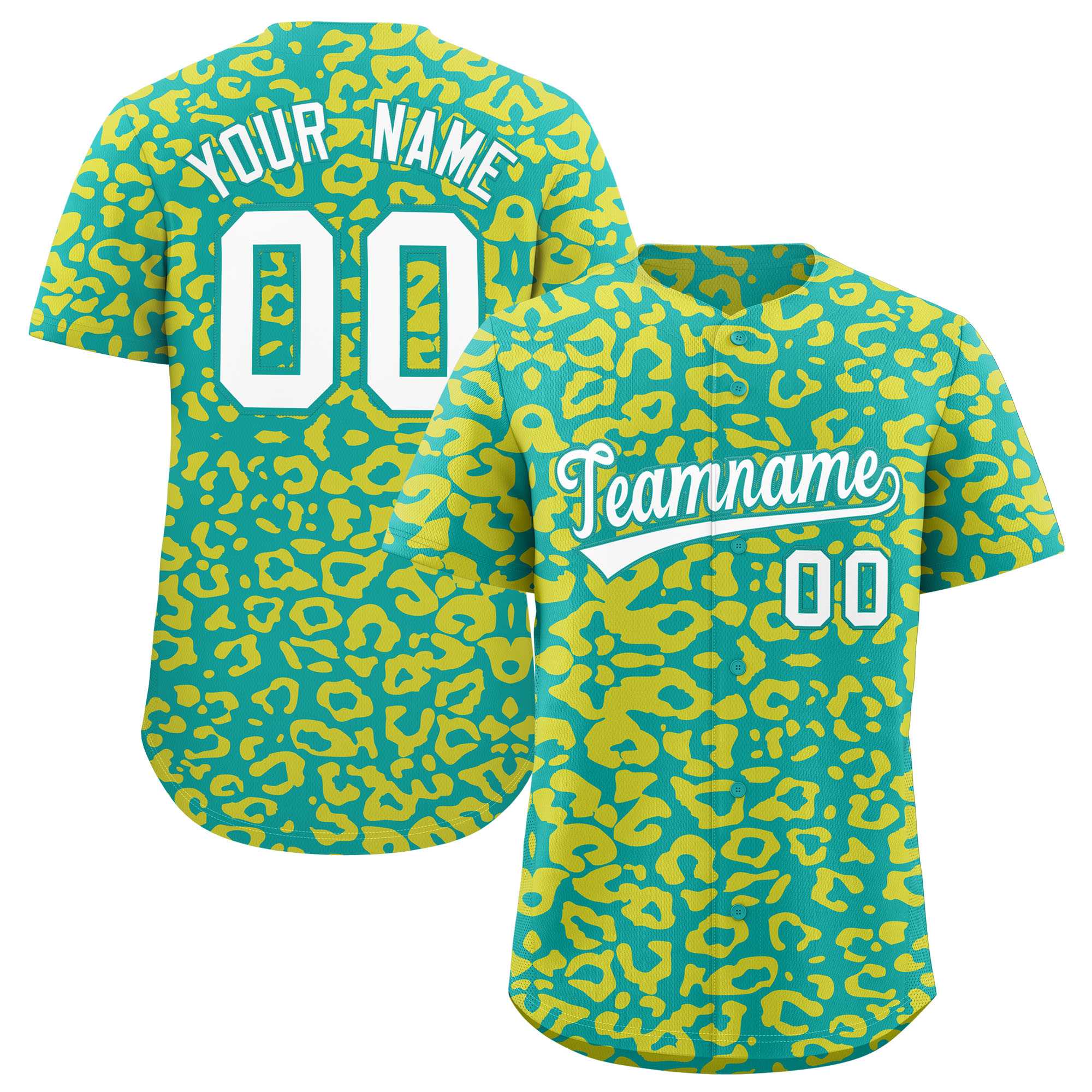 Authentisches Baseball-Trikot mit individuell gestaltetem Leopardenmuster