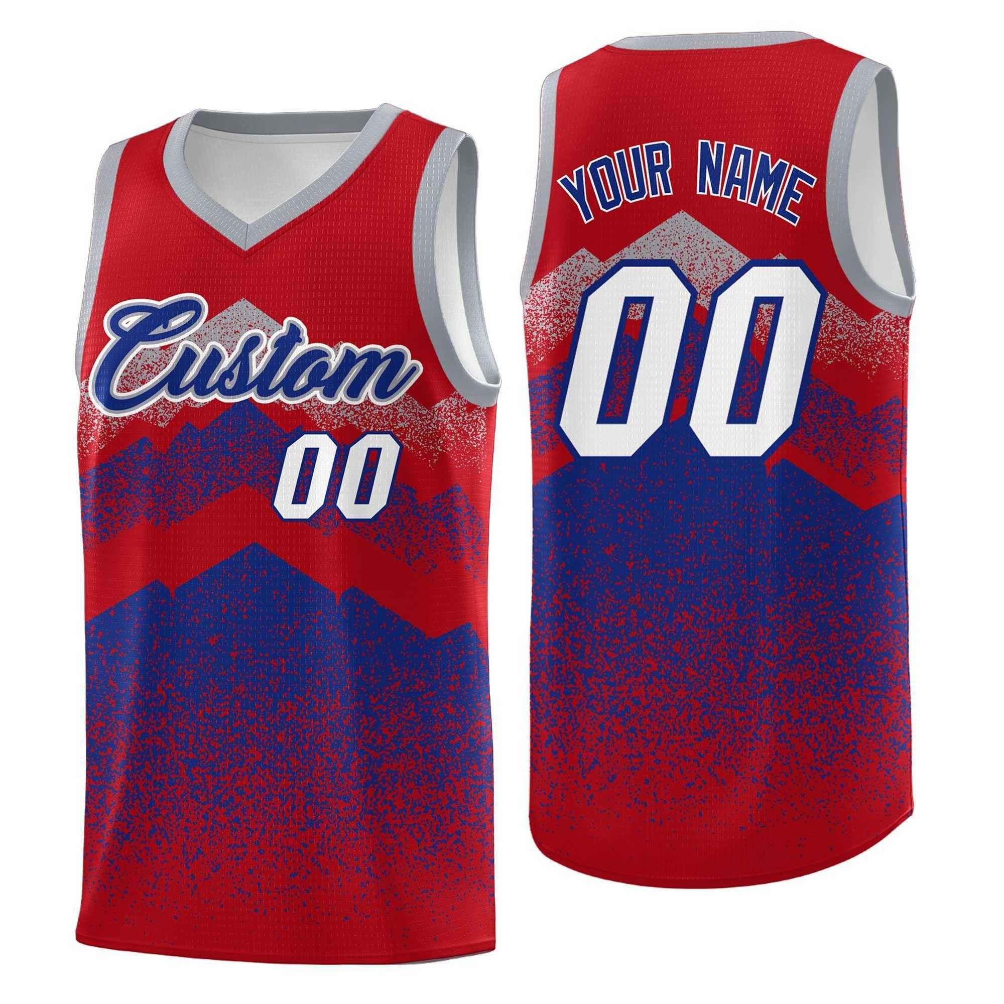 Benutzerdefiniertes Mountain Fade Drapable Gradient Fashion Uniform-Basketballtrikot
