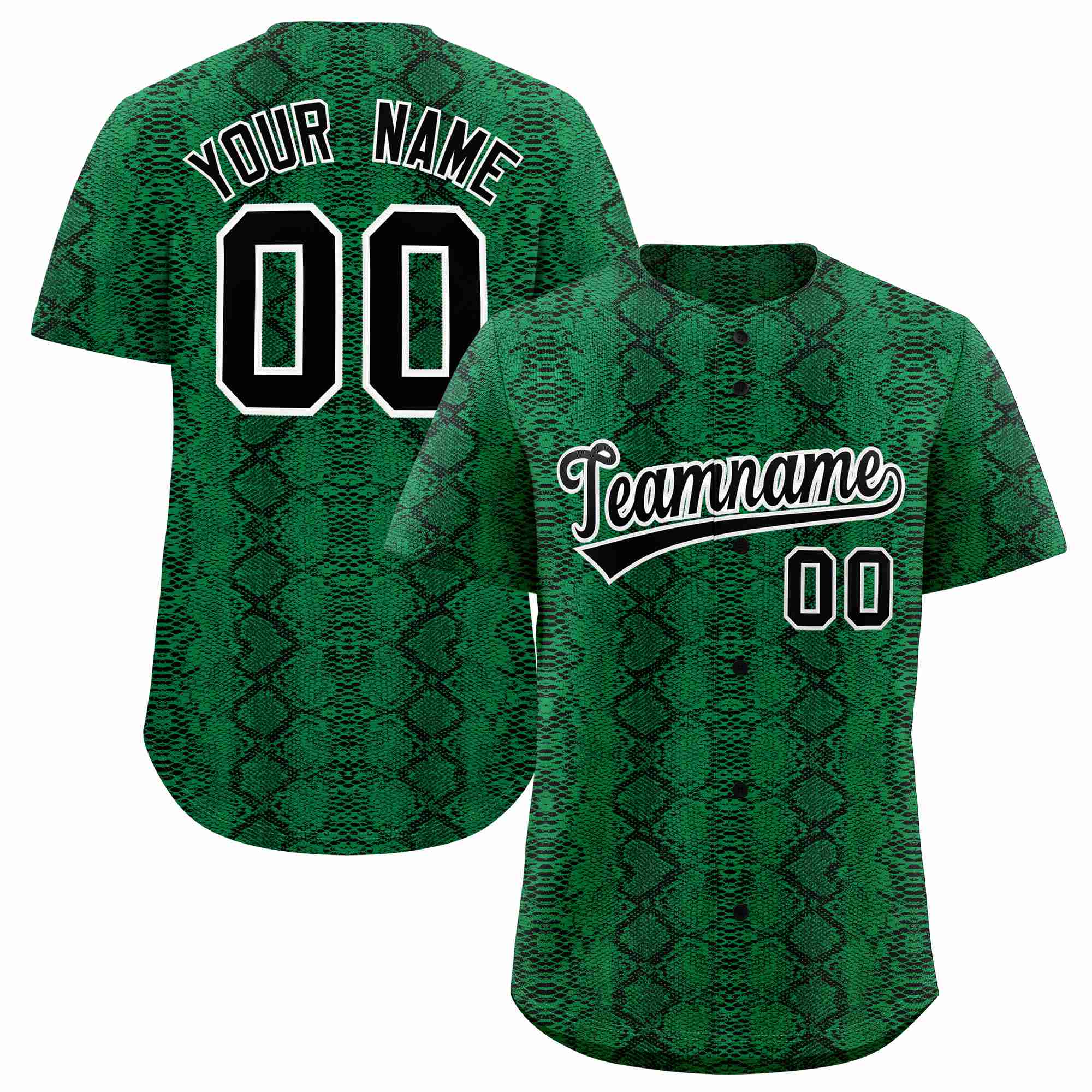 Benutzerdefiniertes authentisches Baseball-Trikot mit mehrfarbigem Schlangenledermuster