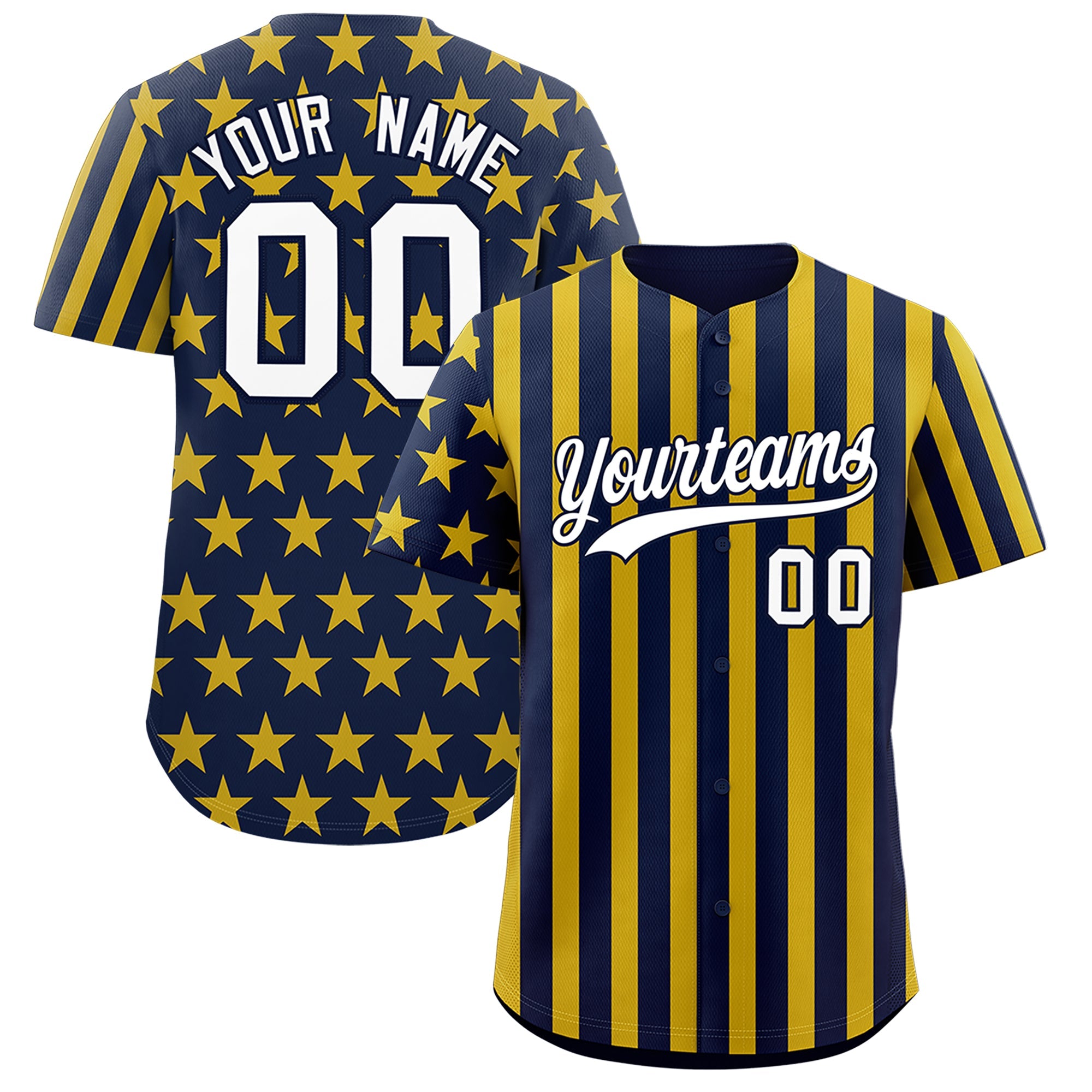 Benutzerdefiniertes Graffiti-Muster-Baseball-Trikot mit amerikanischer Flagge