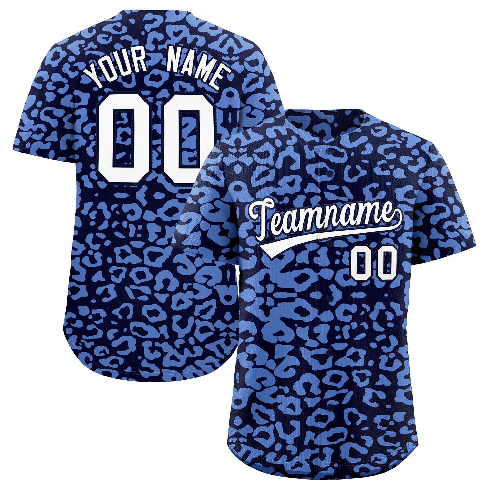 Authentisches Baseball-Trikot mit individuell gestaltetem Leopardenmuster