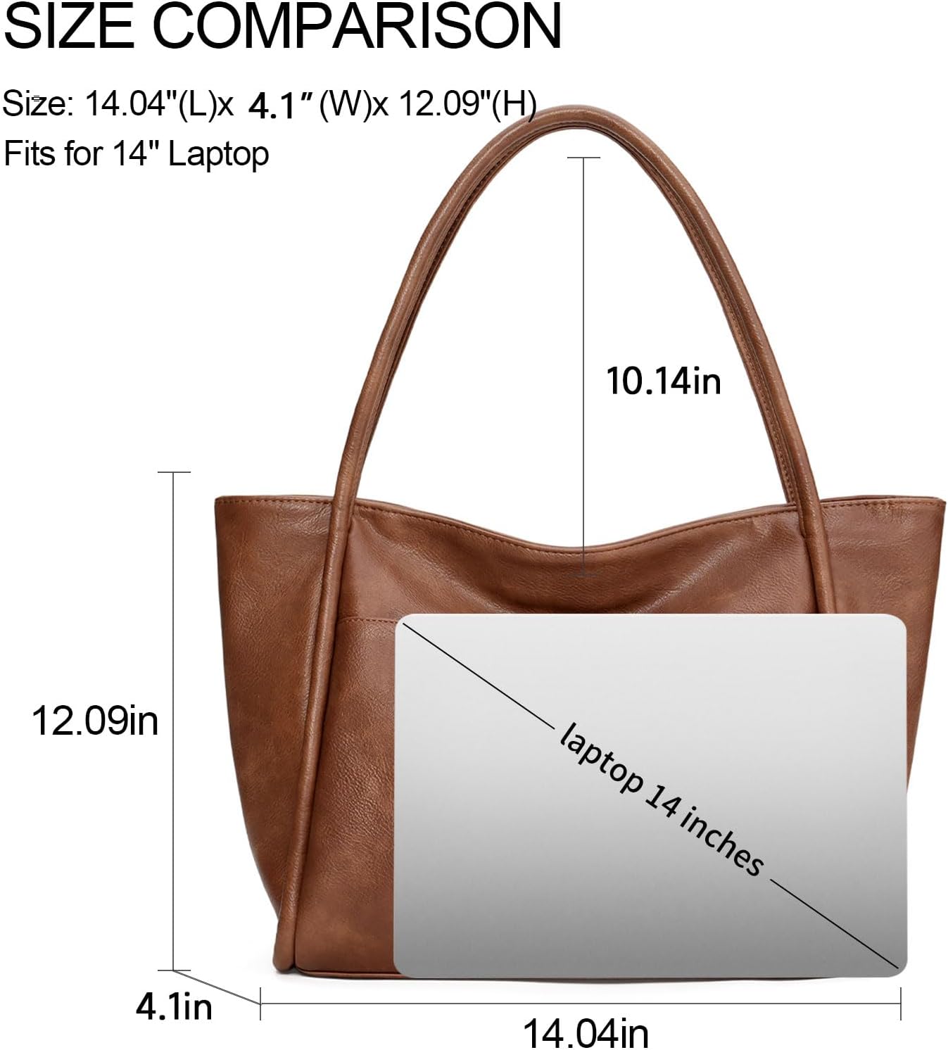 Women's Soft Leather Zipper Tote Bag Brown Women's Soft Leather Zipper Tote Bag Brown