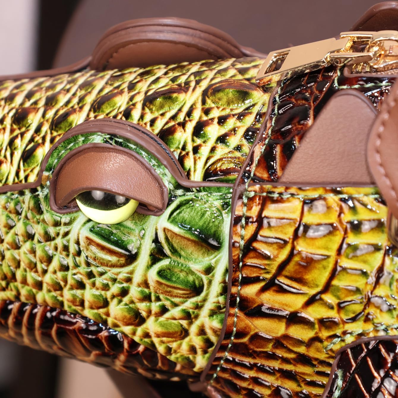 Women's Novelty Crocodile Shape Top Handle Handbag Green Women's Novelty Crocodile Shape Top Handle Handbag Green