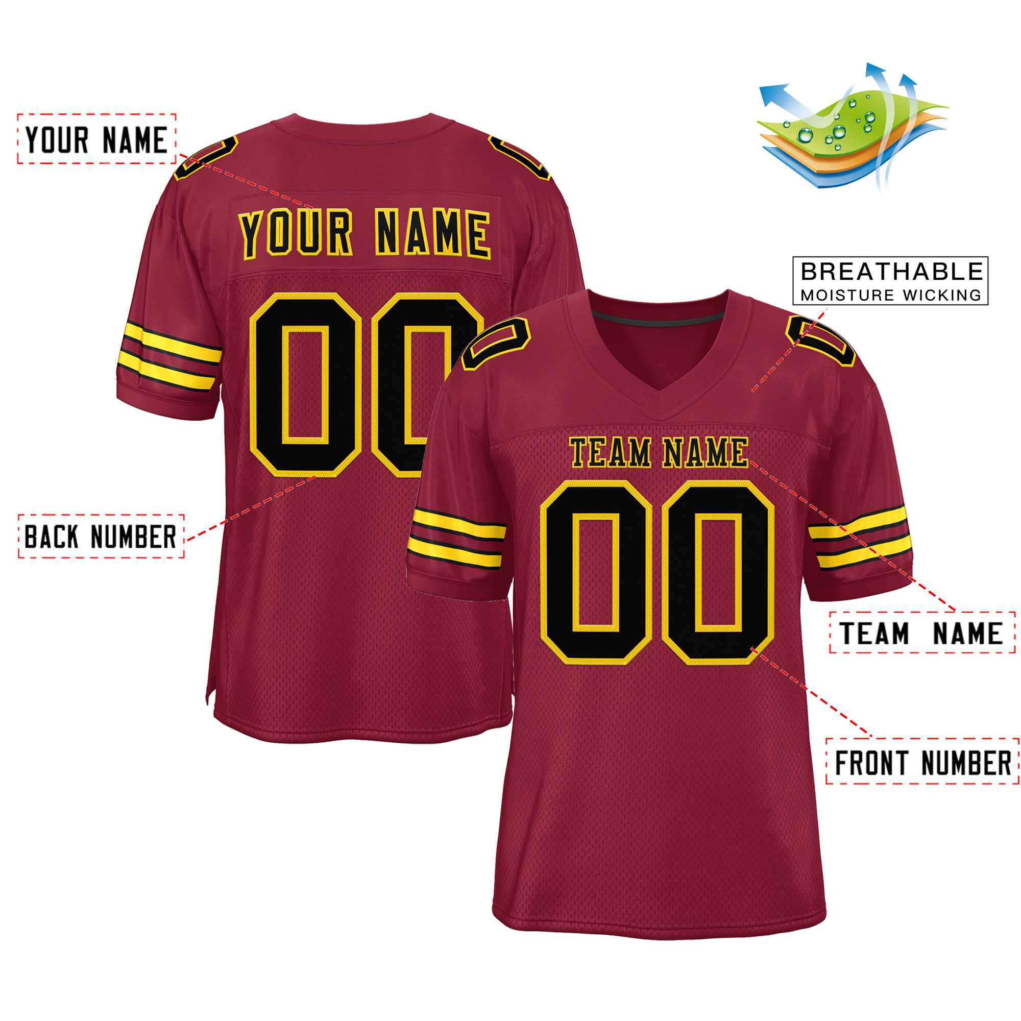 Maßgeschneidertes authentisches Fußballtrikot im klassischen Stil