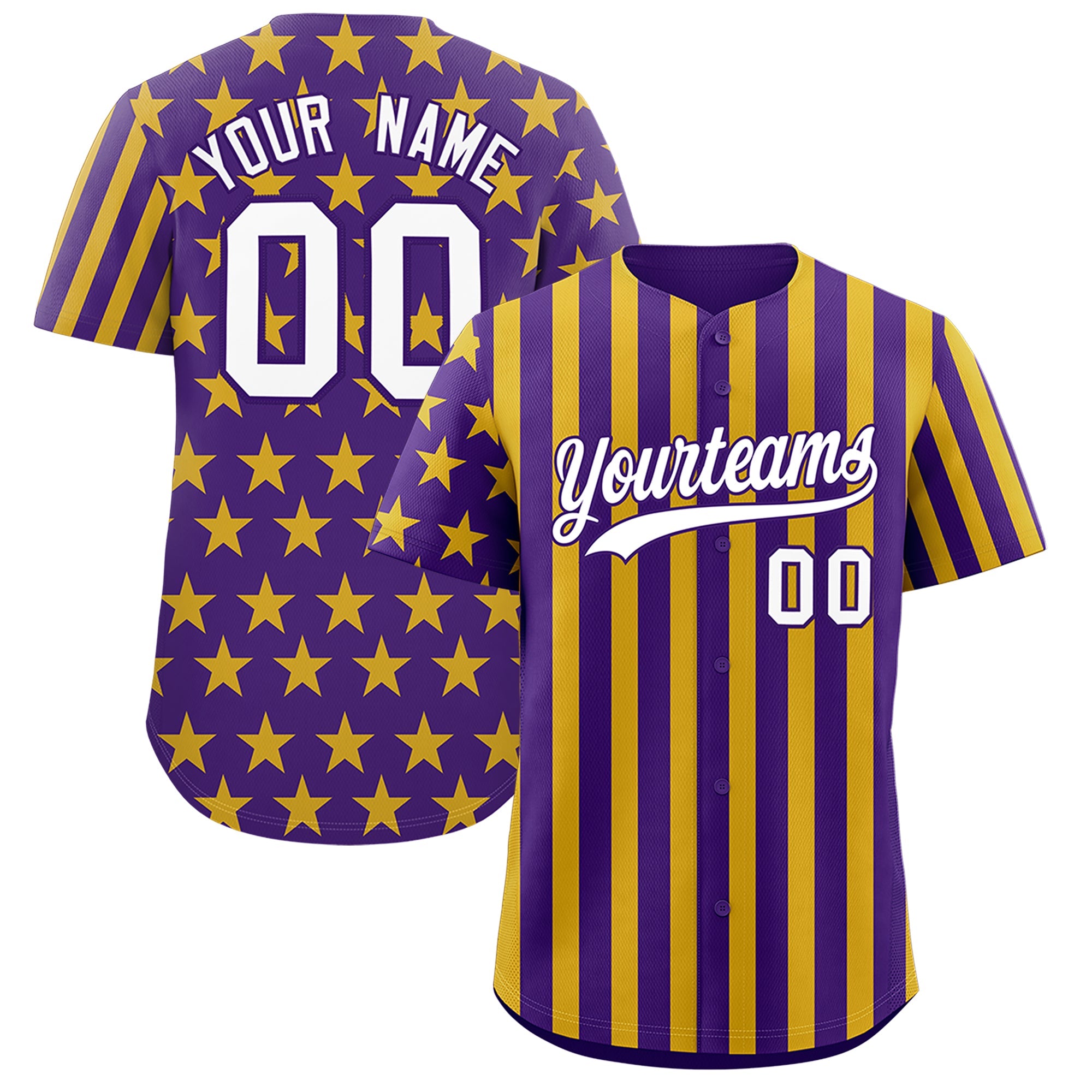 Benutzerdefiniertes Graffiti-Muster-Baseball-Trikot mit amerikanischer Flagge