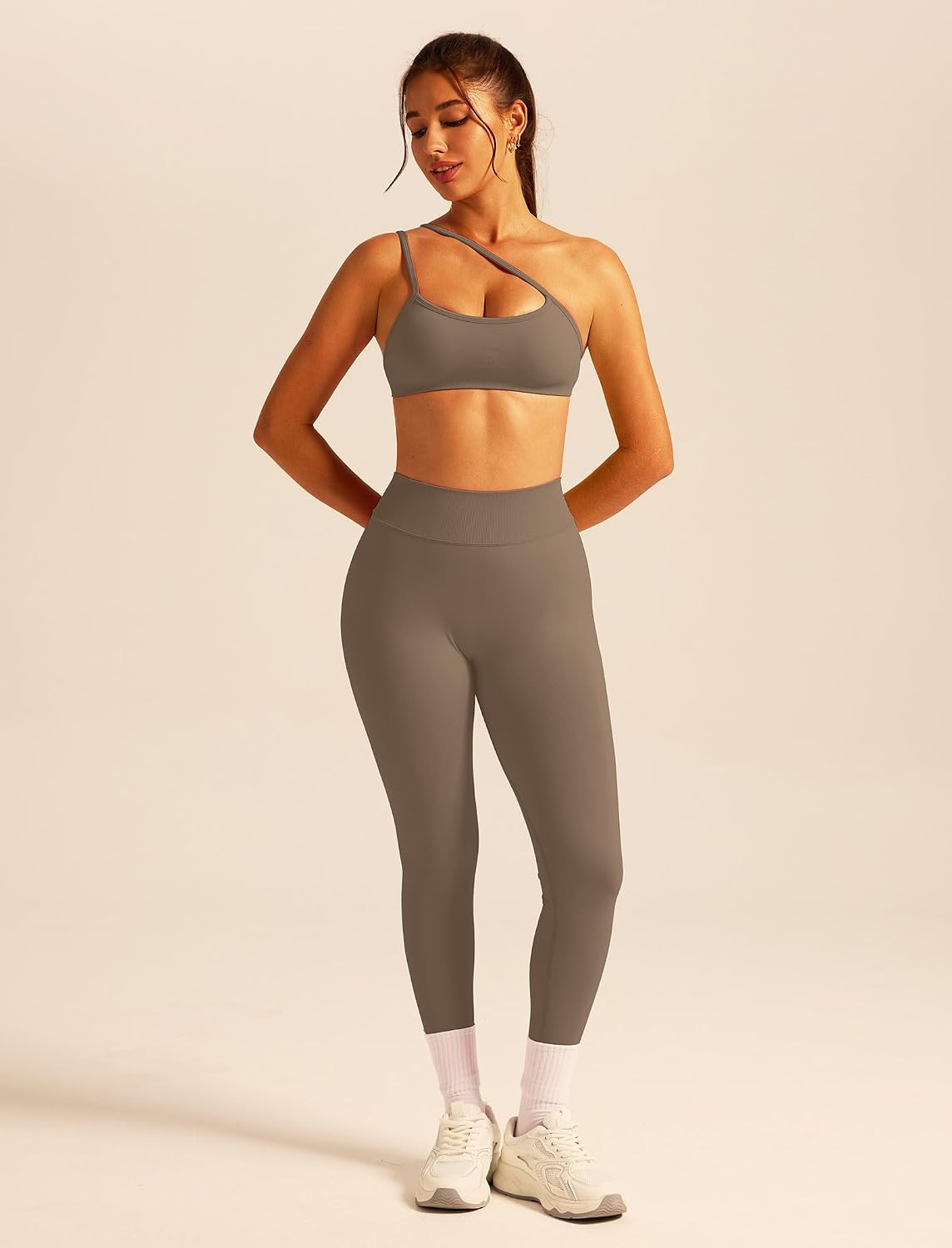 Women's Square Neck Bra and Flare Leggings Set