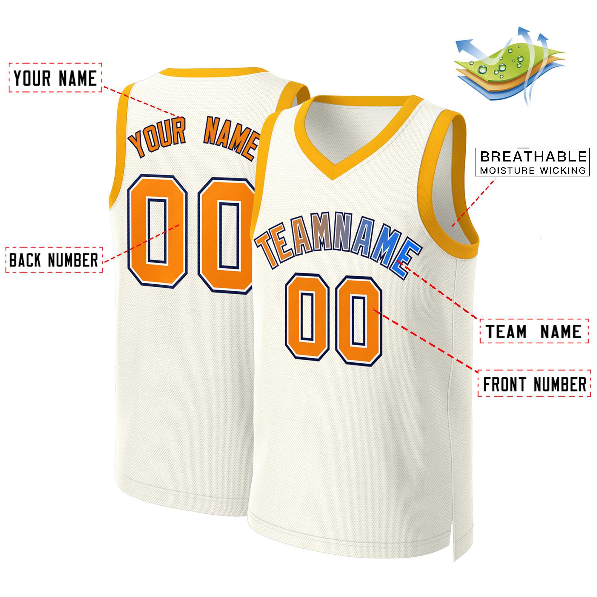 Benutzerdefiniertes Basketballtrikot mit klassischem Farbverlauf und modischen Oberteilen