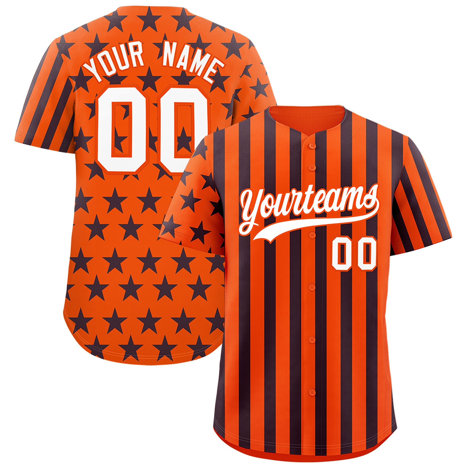 Benutzerdefiniertes Graffiti-Muster-Baseball-Trikot mit amerikanischer Flagge