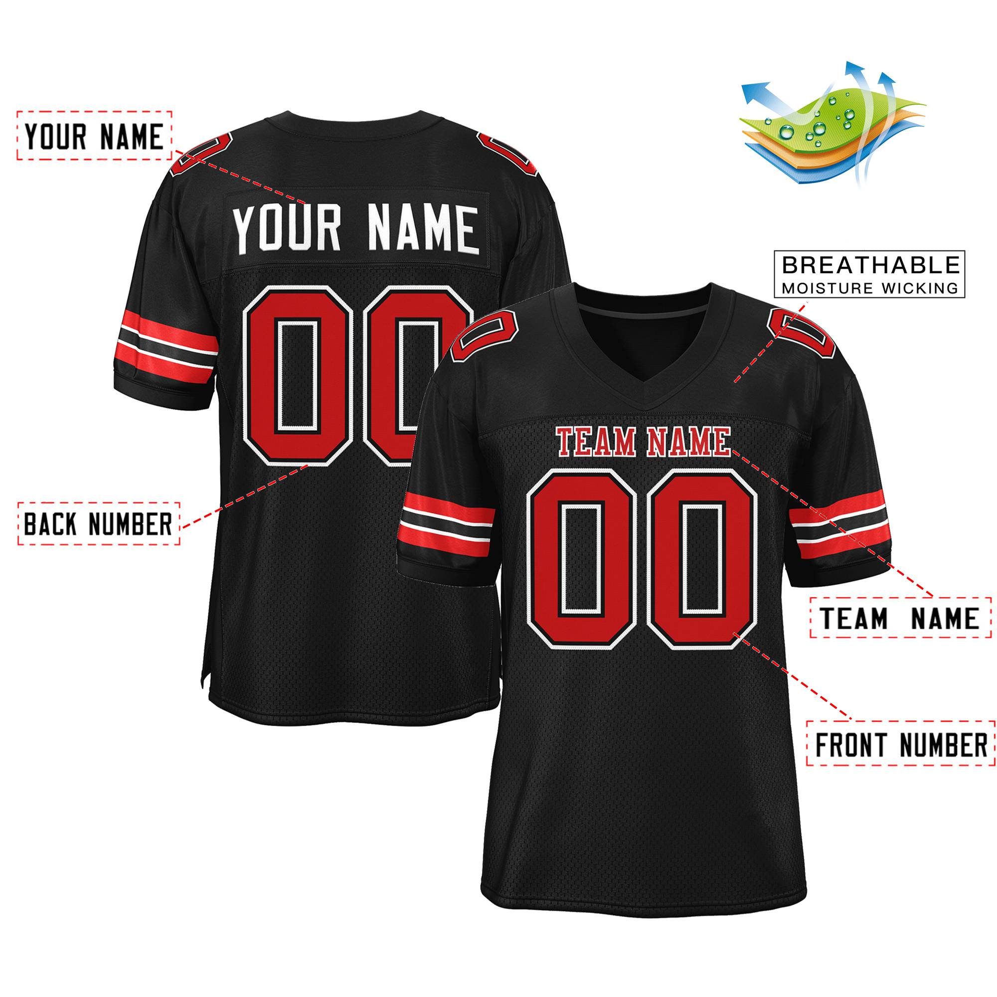Maßgeschneidertes authentisches Mesh-Fußballtrikot im klassischen Stil