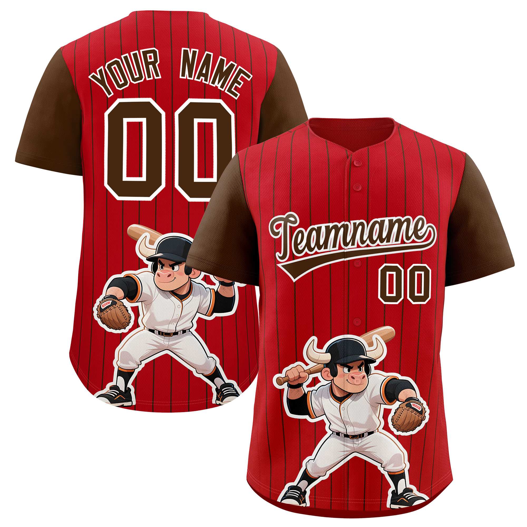 Authentisches Baseball-Trikot mit individuellem Streifen-Tiere-Graffiti-Muster, Raglanärmeln Authentisches Baseball-Trikot mit individuellem Streifen-Tiere-Graffiti-Muster, Raglanärmeln