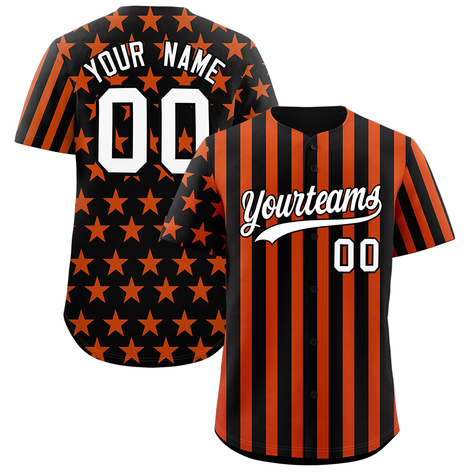 Benutzerdefiniertes Graffiti-Muster-Baseball-Trikot mit amerikanischer Flagge